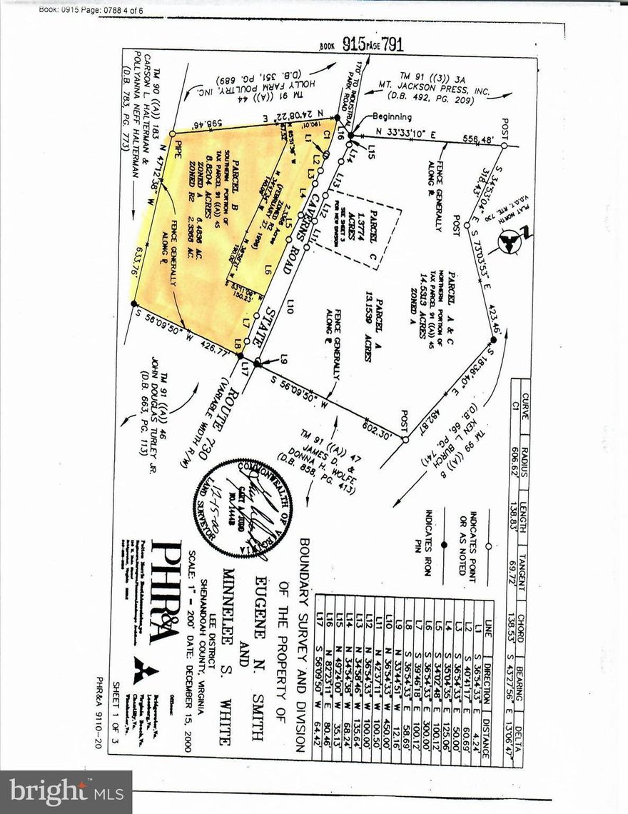 8.82+/- Acres recently Re-Zoned to R-3     High Density Residential   and Annexed into the Town of Mt. Jackson, VA.  Public Water and Sewer available.   Level land.