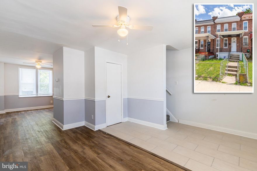 PICTURE PERFECT PORCH FRONT ROWHOME FOR AN AFFORDABLE PRICE!  Spacious living room and dining area with vinyl wood floors, upper level with 3 bedrooms and 1 full bath, unfinished basement for storage and a rear yard.  New carpet and paint throughout.  Kitchen appliances to be installed prior to settlement