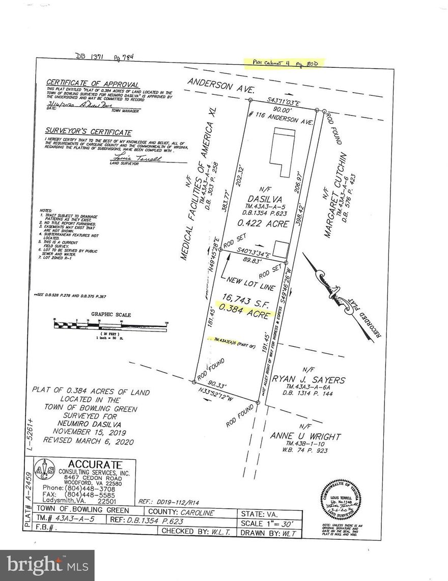 The opportunity to build your own home in the lovely town of Bowling Green.  Level lot.  owner has been advised tht water and sewer can be connected to public utilities at approximte cost of $14,000.00.  The proximity to Rte 301, Ft. A.P. Hill, Potomac River, beautiful countryside all within a very short distance.   Shopping - literally blocks away.  Peaceful setting in charming Bowling Green.