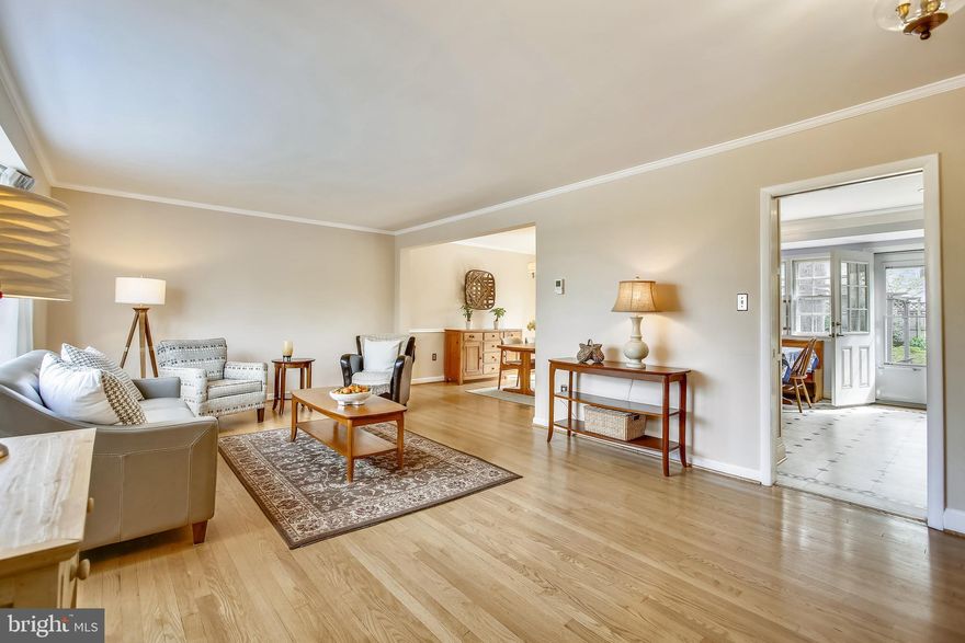 COVID-19 PROTOCOL TO FOLLOWED - MASKS AND SHOE COVERS MUST BE WORN.  Updated 4 bed/2.5 bathroom home in Beverley Hills! Beautiful yard, spacious rooms, wood floors. Living room overlooks the pretty street and is flooded with light from huge bow window.  Through the dining room sliding glass doors, the  beautiful back patio, yard and gardens are on display. Renovated eat-in kitchen has handmade glass and copper tile backsplash, granite counter and stainless appliances.  Main level and both bedroom levels and stairs are original hard wood. The first Upper level features the Primary bedroom with renovated en suite bath and Bedroom#2,  which has built-ins for desk work and is currently used as an office. The second Upper level has Bedrooms 3 and 4,  a full, renovated bathroom and a small office/hobby room.  Look out below: laundry chute runs from the top floor, thru the Primary closet down to the laundry room. On the lower level you will find a recreation room  with custom oak mantel and granite hearth for the gas fireplace. Storage/laundry room has a powder room and provides  access to the back yard.  Huge storage space under the living-dining-kitchen. Fully fenced, the back yard is full of trees and flowers -  great for outdoor gatherings - with a large patio and room to run. Shed holds all of your tools - or perhaps could be converted into an away space! Just up the hill from Charles Barrett Elementary, around the corner from The Pit playground and minutes to Del Ray, Shirlington, Old Town and DC.