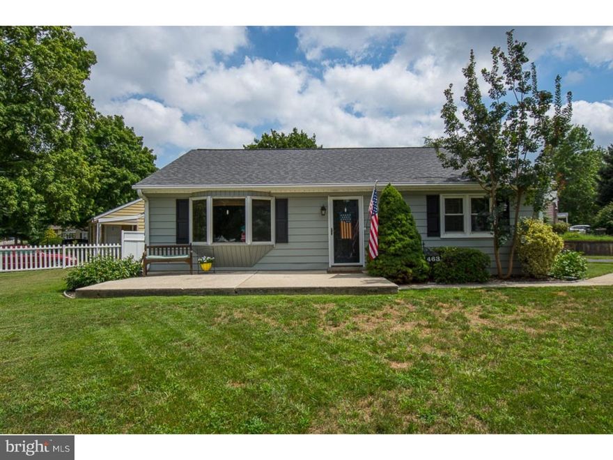 Welcome to 463 Hillview Road in Upper Merion School District, an adorable, well maintained home.  This ranch home sits on a large corner lot, with great landscaping.  Enter through the front door to the large family room which features hardwood floors, recessed lighting, a coat closet and a large bay window.  The dining room has a ceramic tile floor, wainscoting and crown molding.  The spacious kitchen leads to a mudroom including laundry and powder room.   Two bedrooms, hall bathroom, and tons of closet space complete this wonderful home.  The list of highlights continue with an attic floored for additional storage, a large two car detached garage with an automatic opener and a loft area for storage, a brand new roof, and trex deck for all of your entertaining needs.  This home is convenient to transportation, shopping, playgrounds, and restaurants.  Don't miss this one!!