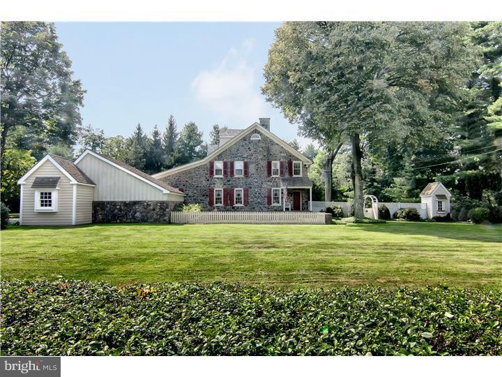 Priced to sell. Location, location, location! This spectacular property is set on a beautifully landscaped private flat lot with stunning views of Philadelphia Country Club's 8th fairway. Finely crafted renovation perfectly blend the breathtaking original architectural features of the charming 19th Century Stone Carriage House with fabulous modern amenities and designs, using only the finest materials with detailed craftsmanship are offered throughout. Features include a wonderful open floor plan, gracious room sizes, original exposed beams and stone, extensive handcrafted millwork and moldings, luminous windows and random width pegged oak floors, a wonderful gourmet kitchen and 4-5 Bedrooms including luxurious master suite with cedar closet. The timeless finishes, tasteful and unique interior designs and prestigious location, complete with a detached, multifunctional renovated barn with electricity, create a showpiece that will please the most discerning buyer. Fabulous quiet location close to all commuter routes, transportation, shopping, restaurants, renowned public and private schools and Center City Philadelphia. Move right in.