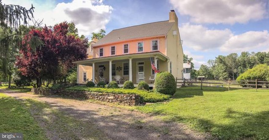 Indian Deep Farm, c.1730 & 1830’s, has been a local landmark for over two hundred years and boasts wonderful equestrian amenities!  This historic home was one a part of the Underground Railroad and, in 1777, was on the edge of the Battle of the Brandywine. Set on 22.4 acre property exudes historic charm in the 5 bedroom, 2.1 bath home, large barn, and tenant house with its own private access. The home features four fireplaces, including the original cooking fireplace in the Family Room plus fireplaces in the Living Room and in two upstairs bedrooms. Off the Dining Room is a newer Kitchen with stainless appliances. The oldest part of the home is a self contained in-law suite, if needed, and contains a large room with the original cooking fireplace on the main level, a small Kitchen, and its own staircase to two bedrooms and a full bathroom on the second level. This area would make a separate living area for a family member or become a fantastic, income producing Airbnb! The main staircase in the c.1830’s brick addition leads to three bedrooms, the home’s laundry, and a full bathroom. There is a two bedroom, one bathroom Tenant House with a separate driveway that rents well. For the equestrian, there is a 20 x 40 meter dressage ring with lights. The conservation easement allows for the construction of an indoor arena. The historic barn houses six large stalls and a wash stall with hot and cold water. The Barn’s loft area offers huge volumes of space that offers many options. Other farm buildings include the Milk House, now the feed room, and the original Blacksmith Shop which has an original Carpenter Shop upstairs. There is also a Work Shed that contains diesel tanks for the farm equipment. Lastly, there is an Equipment Shed that has two horse stalls which are currently home to the farm’s chickens! The farm has 10 paddocks ranging in size from 1 to 1.5 acres each - five have run-in sheds. Additionally, the farm has three to four acres of woodlands. This is a great farm set in a highly desirable equestrian area, actively hunted by the Radnor Hunt, convenient to Wilmington and major commuting routes. Additionally, it is in the nationally ranked Unionville-Chadds Ford School District. This is a great opportunity to own a truly historic farm with great amenities in a superior location.