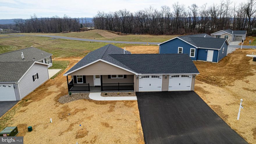 New 2025 home located in the 55+ community of Shippensburg Village. This move‑in ready home offers 1,144 sq. ft. of single‑level living with 2 bedrooms, 2 full baths, and a 2‑car attached garage. The layout includes a one‑step entrance, a dedicated laundry room, and modern interior finishes.

The home features white painted drywall on the walls and ceilings, tan siding with white trim, black shutters, and black vinyl railing. Additional low‑maintenance upgrades include Trex decking and a shingled roof.

Conveniently located close to shopping, restaurants, medical services, and with easy access to Interstate 81.

A newly built home in a well‑maintained 55+ community with close proximity to local amenities.