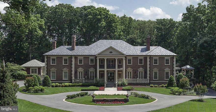 15,300+/- SF Sun Filled Custom Estate set on 4.1 +/- ac. Gracious entertaining flr pln w/ grand 2-Story Reception Hall, Great Rm, Banquet Dining Rm, Gourmet Kit open to Keeping Rm & Dining Alcove. Master Ste & 4 Bdrm Suites. Wine Cellar. Guest House w/ Kit, Family Rm, Bdrm Ste, & 2 full Bas. Terraced areas w/ heated pool overlook Putting Green & Sport Court. 6-Car Grg.