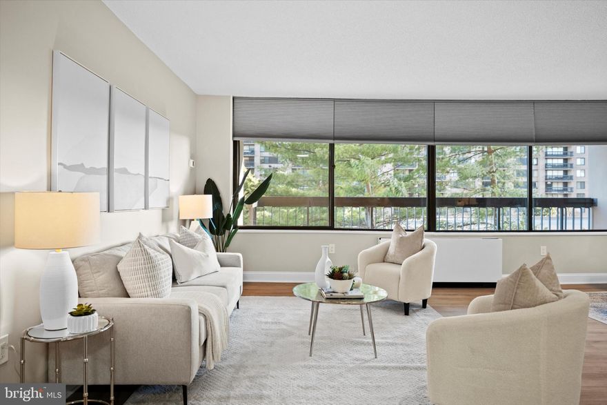 This condo features the BEST of everything and is all brand new with a comprehensive $60,000+ top-to-bottom renovation. The gourmet kitchen boasts 42” cabinetry with brushed nickel hardware, stunning ‘Calacatta Laza’ quartz countertops with a matching subway backsplash, and a deep sink with a pull-down sprayer faucet. The appliance suite is fully upgraded with premium LG kitchen appliances and an in-unit LG Washer/Dryer combo.
Step onto 100% waterproof LVP flooring that runs throughout the home, complemented by designer LED light fixtures and fully remodeled, high-end bathrooms. You’ll love the custom “Honeycomb” light-filtering cellular shades and the fresh, professional paint in “Modern Gray” (Behr Marquee) with crisp “Ultra White” ceilings.
The all-inclusive condo fee covers all utilities: gas, water, and electricity, along with one reserved parking space and full access to community amenities. Residents enjoy ultimate convenience with an on-site convenience store, beauty salon, and doctor's office right in the building.
For commuters, enjoy frequent Metrobus service directly to Metrorail from the lobby entrance. This luxury condominium offers 24-hour concierge service and a prime central location with direct access to I-395—just 4 miles from the Pentagon and Amazon's HQ2. Situated in a superb Fairfax County location bordering Arlington/Shirlington and Alexandria, you are within walking distance to Target, Giant Food, and the new Gateway Alexandria development anchored by Harris Teeter. Welcome home to the perfect blend of luxury and location!