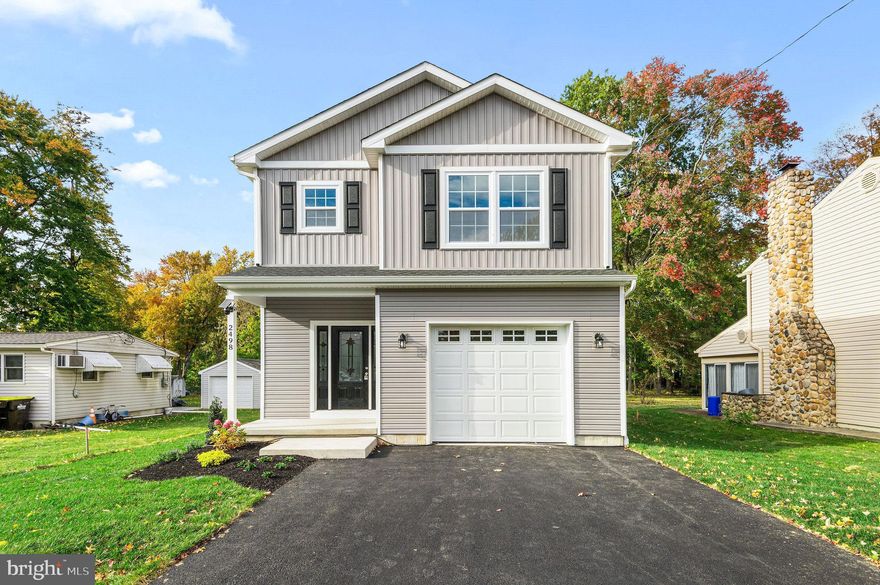 New Construction! Quality built F&J Home located in desirable Bensalem Township. Find everything on your must have list right here with this 4 bed, 2.5 bath beauty. The craftsmanship throughout this house will leave you the envy of all your friends and family with wainscoting, chair rails, crown molding, recessed lighting & elegant lighting fixtures throughout, beautiful laminate wood floors, and tasteful tilework. No expenses spared! As you enter, the open floor plan sets the perfect setting for your large family gatherings. The layout of this home provides a seamless flow between the living room, kitchen and dining area. The kitchen is truly amazing! Large white shaker cabinets, an oversized island with room for the entire family, granite countertops, subway tile backsplash, stainless steel appliances and plenty of counterspace. Down the hall you will find a convenient powder room, laundry room, and access to an attached garage. As you continue upstairs you will be impressed with the size of the 4 bedrooms and the amount of storage space (3 walk-in closets!). The primary bedroom includes vaulted ceilings, a walk-in closet and ensuite bathroom. The hall bathroom conveniently has a double sink vanity. Another bonus feature of this home is a fully finished basement. Have peace of mind knowing that everything in this house is brand spanking new from the ground up including the roof, siding, windows, electrical wiring w/ 200 amp electric panel, plumbing, 2 HVAC systems- electric heat pumps and central air, interior/exterior doors, floors, lights, kitchen & bath fixtures, freshly laid sod lawn and even a newly paved asphalt driveway. Quality built F&J homes are well sought out and this property will not last! Make an offer today and get moved in just in time for the Holidays.