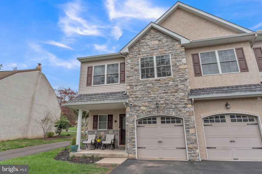 Welcome home to this meticulously maintained 3BR 2.5 Bath END unit townhome located on a cul-de-sac in Cobblestone Court. As soon as you walk up to the covered front porch you will fall in love. As you step in, you are greeted by the spacious entryway featuring 9-foot ceilings and beautiful new hardwood flooring that runs throughout most of the first floor and into the upstairs hallway. The home offers a bright and spacious Family Room with a bay window and gas fireplace, a gourmet Kitchen with 42” cabinetry, ceramic tile flooring, an upgraded Bosch dishwasher and a dining area with sliders that lead out to the patio.  Head upstairs after a long day to the Master Suite with vaulted ceiling, a bay window to bring in extra light, ample closets, recessed lights, ceiling fan and Master Bath. There are 2 additional Bedrooms, another full Bath with tub and the Laundry on the upper level. The Basement offers additional finished living space with new carpet and beautiful accent stone wall, the ideal place for a playroom, office or man cave as well as plenty of room for additional storage. This home has been upgraded throughout including custom window treatments, recessed lighting, ceiling fans, neutral paint, new hot water heater, new AC unit and so much more! Location, location, location! Located in the Hatboro-Horsham SD and walking distance to shops and restaurants in downtown Hatboro, close proximity to Hatboro Regional Rail train station, Willow Grove Mall and the Turnpike exit.  This is one you don’t want to miss! Home Sweet Home!