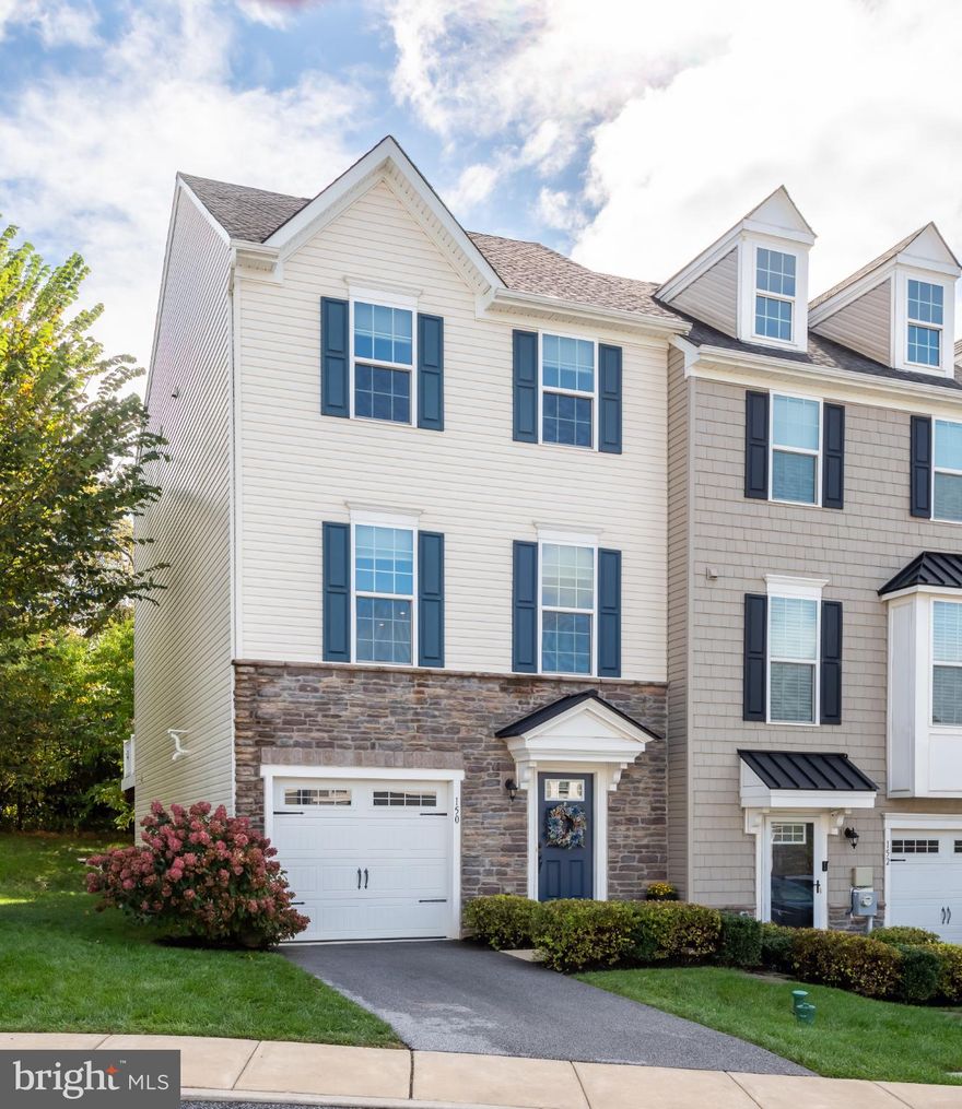 Welcome to 150 Mulberry Drive, a smartly designed end-unit townhouse nestled in the friendly community of Malvern Walk. This 4-bedroom, 3 full bathroom home spans 2,230 square feet, offering a blend of modern elegance and practical functionality.
The ground level features a foyer & versatile fourth bedroom with a full bath and expansive closet—perfect for multi-generational living, or easily reimagined as a family room, home office, or workout space. It has entry to the one-car garage & driveway parking, and is a walk-out lower level to a newer block patio under the deck. The expanded main level is designed for both entertaining and everyday living, featuring a large center island in the eat-in kitchen, which opens seamlessly to the dining area and family room. Enjoy the warmth and elegance of hardwood floors throughout this inviting space.
The kitchen is a culinary delight, boasting granite countertops, stainless steel appliances, and a convenient pantry closet. Step out from the kitchen to a newer, expansive, maintenance-free deck,  enhanced in a lush natural setting for outdoor relaxation and entertainment.
The upper level boasts three bedrooms, 2 with walk-in closets, & ceiling fans.  There are two full upstairs baths, ensuite in the master, and a convenient laundry closet with cabinets for added functionality.
This residence, tucked away in a serene enclave yet close to essential amenities, offers a harmonious balance of lifestyle and location. Don't miss the opportunity to make this versatile and stylish home your own.