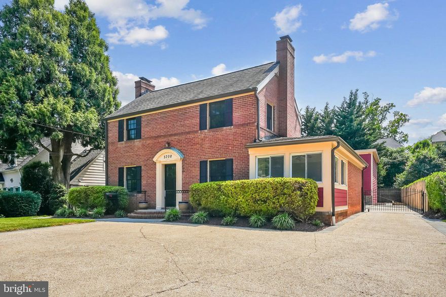 Stunning 4 bedroom 3.5 bath single family home in the heart of Bethesda with a one of a kind 3 car detached garage with hydraulic lift. This freshly painted home welcomes you with gorgeous refinished hardwood floors and loads of natural light. The eat-in gourmet kitchen is a chef's dream with granite counters, stainless steel appliances with gas cooking, and elegant cherry cabinets. Expansive living room with a gas fireplace and access to the side sunroom/office. The main level is complete with an additional sunroom and gas fireplace in the rear of the home overlooking the backyard. The upper level consists of 3 spacious bedrooms and 2 full bathrooms with the primary bedroom having its own en-suit bath. The finished lower level gives you plenty of space for entertaining with a wet bar and full bath, or can be used as a 4th bedroom with levels own outside entrance. There is an attached 1 car garage in the year of the home which is overshadowed by the massive 3 car detached garage. This garage is a car enthusiast's dream; not only equipped with the hydraulic lift, but it has an additional upper level to relax, enjoy some tv, and overlook the garage below. The detached garage has running water (a mop room), 200 amp breaker service, mini split hvac system, and wired for EV charging. Windows (2022). Roof, electrical, plumbing, HVAC (2006). House is wired & ready for backup generator installation. Nest security system. Solar Panels- don't worry, these are owned and ready to reap the savings rewards. This is simply one of a kind property, don't miss out!