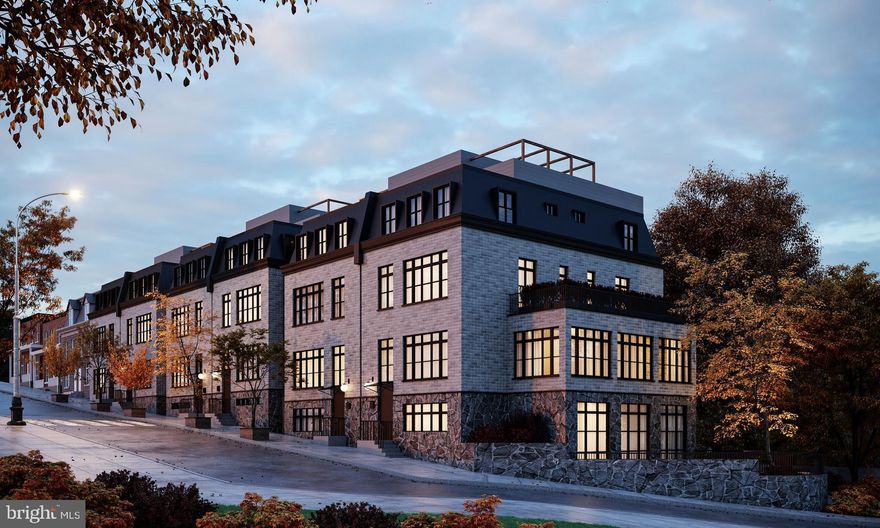 Welcome to Wissahickon Place - A boutique collection of 6 new construction homes designed by renowned architect Canno Design modeled after European-style architecture.  With 4-5 BR's, 3 full plus 2 half BA's, this unique custom 24 foot wide end-unit with elevator boasts over 4k square feet of elegant modern living space.

Enter into a fabulous open-concept living floor featuring dramatic 10 ft high ceilings. Spacious Living Room with custom coffered ceiling, gas fireplace with custom built-in shelves and cabinetry with access to a private rear balcony.  A true Chef's eat-in kitchen with SS appliances, shaker cabinetry, contemporary quartz counters and island.  Dining room with custom built-in console including upper and lower cabinetry and wine refrigerator ideal for entertaining.  A large side sunroom is enclosed in glass providing even more gorgeous living space.

Ascend to the Main floor oasis including a huge MBR with custom millwork accent wall, dual walk-in closets with custom built-ins.  Spa-like en-suite BA features oversized step-in shower, double vanity, separate water closet and radiant heated floor.
Down the hall is a convenient laundry room with side by side washer/dryer.  
A large sitting room complete with beamed ceiling, gas fireplace with custom built-ins and wet bar is ideal for a home office, media room or could also be a 5th BR.

Third floor features a guest suite plus 2 additional guest BR's and hall BA.

Up to the roof top deck which is ideal for entertaining with gorgeous sunset views.

Finished lower level provides additional flexible living space for home gym, office, play room or media room with walk-out access to large private patio/yard space.  2-car attached garage with plenty of storage and EV charger.

Quiet bucolic neighborhood just a short walk to Wissahickon Train station, trails, easy access to Manayunk's Main Street, Center City, major highways and the suburbs.  10 year property tax abatement.  Truly exceptional.