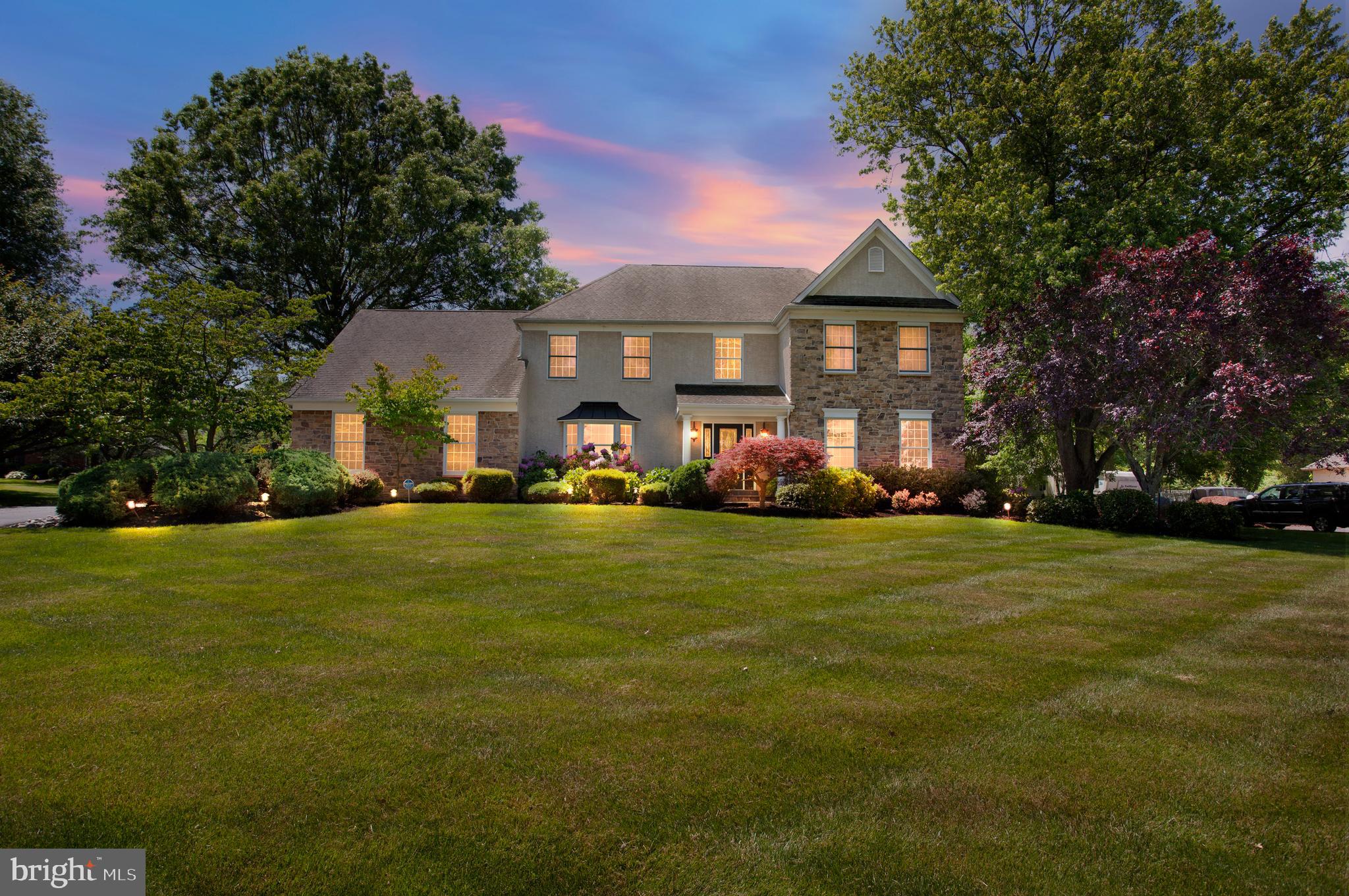 Welcome to this magnificent home with an elegant design and breathtaking backyard oasis. Situated on a sprawling 1.65-acre lot, this residence boasts luxury and comfort at every turn. As you approach the property, your eyes will be drawn to the stacked stone accents that adorn the exterior and the meticulously manicured landscaping. The attention to detail exhibited in the exterior design reflects the care and craftsmanship evident throughout the entire property. Step inside and be greeted by a grand two-story foyer, setting the tone for the opulence that awaits. The main level of this home features a sophisticated dining room adorned with wainscoting and crown molding, perfect for hosting elegant dinner parties. The spacious kitchen is a chef's dream, offering a large center island, top-of-the-line appliances, and an oversized pantry to accommodate all your culinary needs. Adjacent to the kitchen, you'll find a warm and inviting living room complete with built-in shelving and a cozy fireplace. For additional living space, there is a family room which is not only a comfortable space for relaxation, but also perfect for enjoying TV shows and games. Escape to the private retreat of the primary suite, which encompasses a generously-sized bedroom, a large sitting room, and a luxurious en-suite bathroom. Pamper yourself in the bath featuring a soaking tub, separate shower, and dual sinks, creating a spa-like experience within the comforts of your own home.
Three additional beautifully appointed bedrooms, provide ample space for rest and relaxation, and are accompanied by a convenient hall bath for added comfort and convenience. This home goes above and beyond with its thoughtful amenities. The oversized laundry room is not only practical but also offers enough space for crafts and hobbies. The finished basement offers a game room for hours of entertainment and an office for those seeking a quiet workspace. Stepping outside, you'll discover a true paradise in the backyard. A meticulously designed outdoor paver patio beckons you to relax and dine al fresco in the covered dining area, while a deck with a charming pergola provides a tranquil space for enjoying the surrounding natural beauty. Cool off and make a splash in the refreshing pool on warm summer days, surrounded by lush landscaping that enhances the serenity of this outdoor haven. Don't miss the opportunity to own this extraordinary home with an enchanting backyard retreat. Its combination of elegant design, spacious interiors, and stunning outdoor amenities make it a true masterpiece. There is a home warranty in effect until October 2024. Experience the perfect balance of convenient access to I-95, Philadelphia, Princeton, and NYC, while enjoying the charms of Bucks County living with its abundant restaurants, shopping, recreational activities, and the highly rated Council Rock School District.