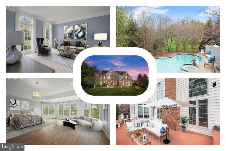 Welcome to 8064 Hunterbrooke Lane, a 7,000 square foot brick-front home set on a 1.01-acre tree-lined homesite in the established Hunterbrooke neighborhood of Fulton. Designed with flexibility and comfort in mind, this residence blends classic architectural detail with functional living space across three finished levels, offering five bedrooms and four and a half bathrooms.

The main level opens with a grand two-story foyer filled with natural light from a Palladian window. The floorplan flows into formal living and dining areas, with trim work, bay windows, and built-ins enhancing each room. A private study or optional main-level bedroom features French doors and custom shelving. The heart of the home is a two-story family room anchored by a floor-to-ceiling stone fireplace and woodstove insert, open to a gourmet kitchen with granite counters, stainless appliances (2021), a center island, and breakfast room with access to the Trex deck and gazebo.

Upstairs, the spacious layout includes four bedrooms and three full baths. The owner’s suite offers a large dressing area, walk-in closet, and a private bath with a soaking tub, dual vanities, and a separate shower with bench seating. Additional bedrooms are well-sized and served by both en-suite and hall bathrooms.

The finished walkout lower level includes a wide-open recreation area with access to the backyard, a bonus room or guest bedroom, a full bath, and generous storage options.

Outdoor living is well supported with a multi-tiered design including a Trex deck, a paver patio surrounding the in-ground pool and hot tub, bluestone walkways, and a tree-lined yard for added privacy.

Hunterbrooke offers a peaceful setting with easy access to major commuter routes such as Route 29, I-95, and MD-32, connecting to Baltimore, Washington D.C., and Annapolis. Nearby, residents enjoy shopping and dining at Maple Lawn, plus conveniences in Columbia and Laurel. Parks like Scott’s Cove and Schooley Mill, along with area museums and trails, provide weekend options close to home. Fort Meade, NSA, and Johns Hopkins APL are among several nearby employers, while BWI Airport is also within reach for travel.