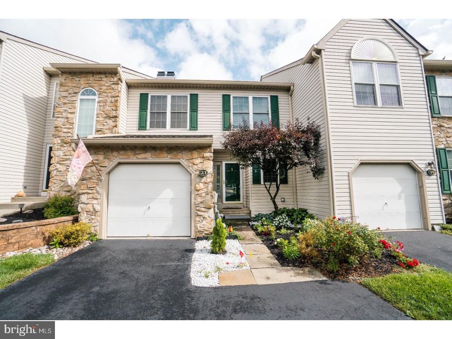 Welcome to 21 Bristol Court!  You will not be disappointed when you enter into this 3 BR 2 1/2 townhome which is located in the outstanding Methacton School District and the desirable Berwick Place Community.  This wonderfully maintained freshly painted townhome features a open floor plan to include a large living room with hardwood floors, fireplace, and sliders leading out to a large deck that has been recently stained for low maintenance. and it also  backs up to open space.  The sun filled  kitchen is open to the living and dining room and features a designer tile backsplash,  upgraded lighting , a newer 5 burner gas stove/microwave combo, and double window that overlooks the deck and open space. Separate main floor laundry and power room complete the main floor.   Upstairs you will find a stunning  master bedroom with cathedral ceilings, ceiling fan, and large walk in closet with closet organizers.  Relax in the master bathroom in the large whirlpool soaking tub,  separate shower, double sinks,  it is a true owner's retreat!  Two spacious bedrooms and hall bath finishes the upstairs.  Finished Basement allows for extra square footage and provides ample space for an extra entertainment area, craft room, or play room and /or extra storage space.  Additionally, this townhome has a new roof, newer windows, newer heater/air conditioner.  Just move in!.  This townhome is in a prime location just minutes away from the Providence Town Center, Route 422, 202, wonderful restaurants, and shopping.  A True 10!  Make your appointment today in this wonderfully maintained townhome in move in condition.