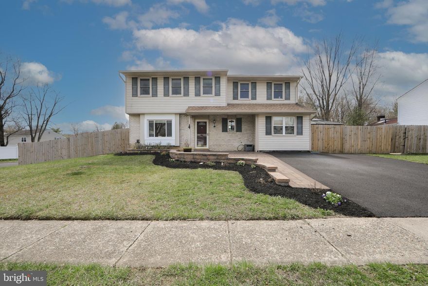 Welcome to this beautifully updated colonial home in Bensalem, PA, situated on a desirable corner lot. Offering the perfect blend of space, modern amenities, and privacy, this home is designed for both comfort and convenience. A newly paved asphalt driveway leads to a charming front paver patio and walkway, illuminated by solar lighting for a warm and inviting entrance. Recent upgrades ensure year-round efficiency and peace of mind, including a newer roof, gutters, downspouts, high-efficiency windows, insulation, heat pump, and A/C unit. Step inside to a bright and welcoming living room, where luxury vinyl flooring flows seamlessly throughout most of the first floor. A conveniently located powder room near the entrance adds to the home's thoughtful layout. The large, open eat-in kitchen is a chef’s delight, featuring a cozy breakfast nook, bar seating, updated cabinetry, and stainless steel appliances—including a brand-new dishwasher. Adjacent to the kitchen, a utility room offers laundry facilities, additional storage, and access to the heater. A versatile family/recreation room off the kitchen provides valuable additional living space. Currently used for storage, this room holds endless potential to be transformed into a playroom, home office, or entertainment area. It also connects to a storage/pantry room, complete with an extra fridge and backyard access. Beyond the kitchen, the spacious dining room is perfect for hosting family meals and gatherings, with a direct exit to the backyard for seamless indoor-outdoor living. Upstairs, the primary suite offers three closets and an ensuite bath. Three additional generously sized bedrooms provide plenty of space for family or guests, complemented by an updated hall bath. Outside, the expansive, fully fenced yard with brand-new privacy fencing creates a secluded retreat. Enjoy outdoor living on the large patio, cultivate your own garden beds, or relax in the private hot tub, housed within a charming cabana with electricity—perfect for year-round enjoyment. A storage shed adds extra convenience for tools and equipment. This home truly shines with its combination of space, modern updates, and thoughtful details. Don’t miss your chance to make it your own—welcome home!