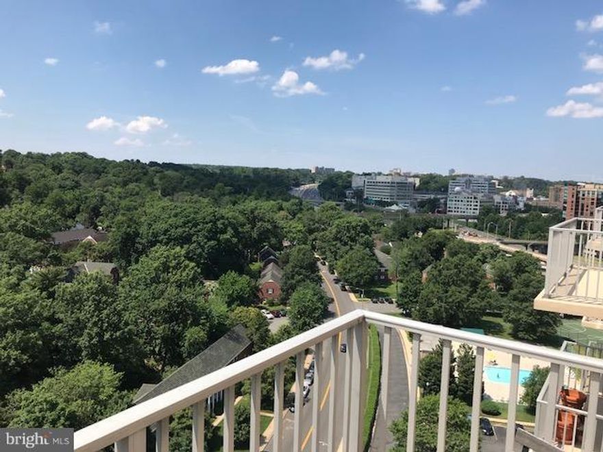 Available 09/01. Renovated 1 bedroom (825 sq ft) Penthouse.Heating and A/C. Gleaming hardwood floors. Sunlit interiors. South facing. Spectacular views, 3 directions. Corian countertops, walk- in closet in bedroom. Lobby-front desk attendant. Laundry facilities on each floor. Additional storage, exercise facility, party room. Parking, tennis, Pool!!  Pet welcome w/deposit. Professionally managed.