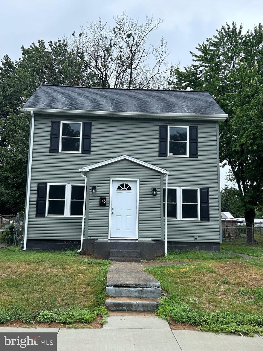 COMPLETELY REMODELED 3 bedrooms, 1 1/2 bath home located in the borough on a dead end street. ALL NEW: roof, windows, siding, kitchen, HVAC system, trim, bathrooms, flooring and freshly painted throughout. Efficient borough utilities. Large fenced in rear yard.