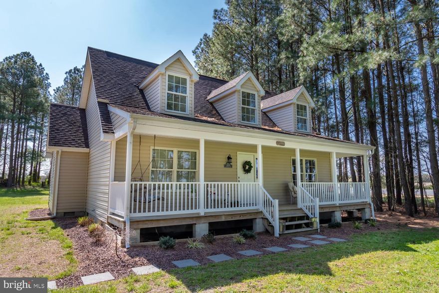 Charming, Comfortable & Stylish...Like New 3 bedroom, 2.5 bath Cape Cop nestled on 1.62 acres, features an impressive spacious living room with tons of natural light and cathedral ceiling, kitchen/dining area with ample cabinetry and SS appliances, 1st floor primary bedroom with cathedral ceiling, walk-in closet and bath with  double vanity. The upper level accommodates 2 bright & cozy bedrooms and a full bath.  Other highlights include a lovely front porch and large yard.  Put this on your MUST SEE list!