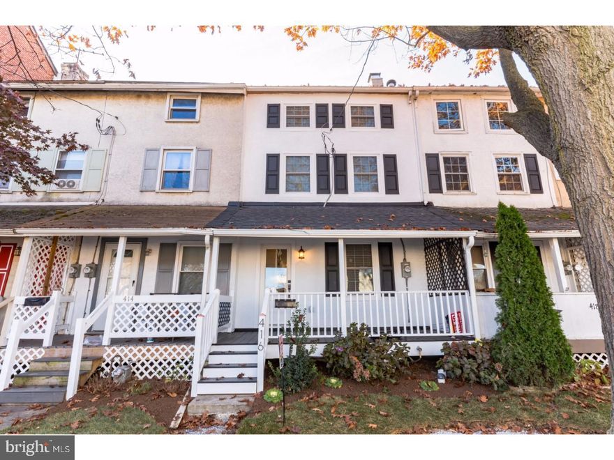 Only 1 designated full-time student can reside here per boro rules. Just bring your furniture. Completely renovated 2017 West Chester borough Townhome. 3 bedrooms 3.5 bathrooms, Newer front Brick paver walkway, upgraded front porch, fantastic rear enclosed yard with gate access to Chestnut Street for additional parking. Beautiful exposed dark Walnut 3/4 thick. hardwood floors- T/o 1st and 2nd floor.
 Carpeting stairs, and 3rd floor. Exposed accent brick wall (former chimney) for that Rustic feel. Kohler plumbing fixtures, Quartz counters, with waterfall in the Island. plenty of closet space. 1st floor (stackable)laundry.
 Newer (Goodman) HVAC- with mini-split system-for the 3rd floor bedroom and bathroom. Updated
 plumbing, electric. 
Each bedroom can have its own bathroom. Main-bedroom (11'5"X 15') Main bathroom (7'4"X 7") on (3RD Level)- 2nd BR (12'8" x 12' 3") (2nd br bthrm (8'3" x 7') 3rd BR (12 X 9'2") Hall Bthrm (8'4" x 7'4") LG- Black appliances. Sliders to Gorgeous rear Premium-Paver patio (16 x 14), landscaped rear yard with newer fencing and an access gate to West Chestnut Street for additional parking although parking spaces can usually be found on Hannum and Chestnut. Walking distance to the center of town as well as the East Bradford shopping center, public transportation. 30 year shingle roof. Everything is Azek trim on exterior. Very rare to find 3.5 bathrooms in the borough! Great place for those wanting their own bathrooms.