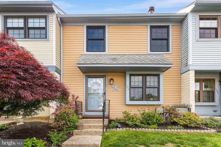 A rare opportunity to enjoy low-maintenance townhome living in a quiet, peaceful location! Nestled in the desirable Montgomery Glen community of North Wales, this charming home features 2 bedrooms and 1.5 baths in approximately 1,300+ square feet of living space, perfect for comfortable everyday living.  Step inside to discover a bright and inviting interior where modern convenience meets classic comfort. You are greeted by your sunlit living room with wood burning fireplace, perfect for those cozy winter evenings. As you continue, there is a half bath conveniently located on this floor for guests, with easy access to the open kitchen area. The updated and trendy kitchen offers ample cabinet space and a layout ideal for cooking and entertaining. The laundry room and pantry is conveniently next to the kitchen making daily tasks easy, with its own personal space. Flow effortlessly from the kitchen to the open dining area, great when hosting. Close by you can go out the newer sliding door to enjoy outdoor living on your deck with a covered pergola in the quiet, tree-lined backyard, an ideal spot for morning coffee, grilling, or simply soaking up the peaceful surroundings and wildlife. The home has been meticulously maintained, with updates throughout that ensure effortless living. Upstairs, you’ll find two spacious bedrooms with generous closet storage and a stylish full bath. The basement includes a nice sized finished space with wood accent wall and full carpet. The remaining basement is closed off to use as a storage space and/or workshop. The basement also provides walk-out access to the backyard. This home has newer roof (2018), newer windows (2018), central air, public water, new hot water heater (2025), new gutters and soffits (2026), and natural gas heating (the only court in Montgomery Glen with natural gas!) making it a very low-maintenance option. And can’t forget how the location is a one-of-a-kind standout feature! You’re just minutes from mass transit options, making commuting a breeze, and close to a wide variety of shopping, dining, and entertainment options. Parks, community amenities (pool, playground, pickleball court), and easy access to major routes put everything you need within reach! Don’t miss this opportunity to own a turnkey home in a prime North Wales location.