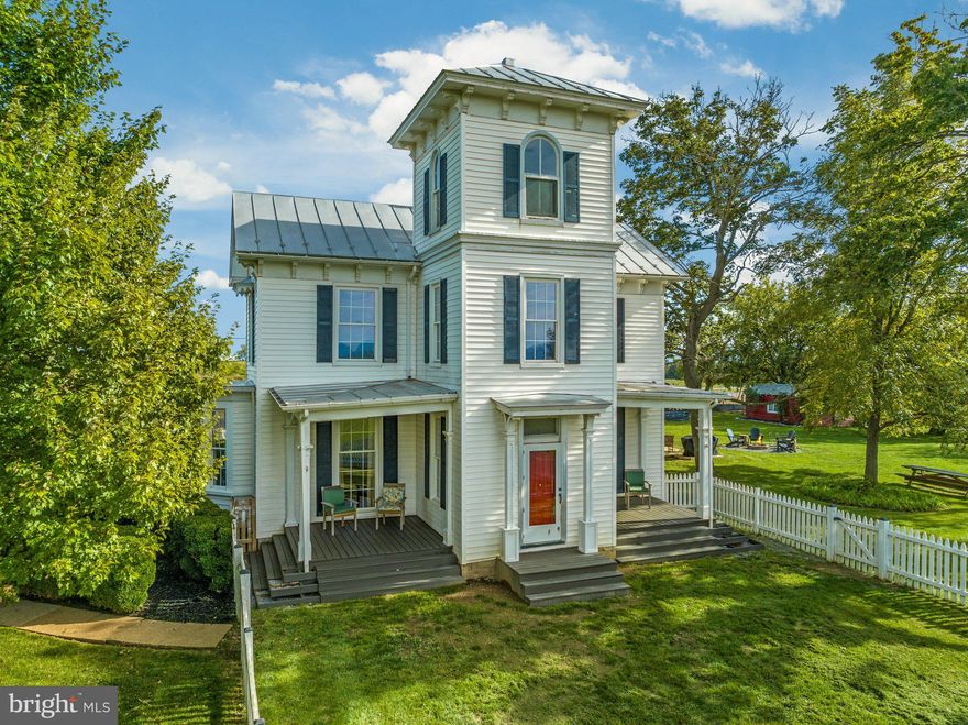 Have you been looking for the perfect sophisticated and elegant historic home?  Do you want everything; a gracious home, amazing space, acreage, a place for chickens, but also walkable and close to town?  It sounds impossible, but you've found it!  Welcome to historic Maplewood, circa 1872, know colloquially as The Tower.  With no HOA and business B-1 zoning, this property presents endless possibilities, allowing dozens of potential uses!  With stunning Italianate architecture and over an acre of land, this property is one in a million.   This landmark home located in the heart of lovely downtown Middletown is a piece of history with all the modern conveniences.  Rich with history, this amazing property was once the home and studio of John Chumley, a famous local artist.  (The current owners have tons of photos and information about the history of the home that they'd love to share with you!)  Too many amazing features to list; gorgeous high ceilings, original hardwood floors, wrap around built ins, huge windows, original millwork throughout, a generous kitchen and huge walk in pantry, fabulous mudroom, several outbuildings for storage and work space, an amazing chicken coop; the list goes on and on!  Featuring four large bedrooms and two and half bathrooms, this home is spacious, beautiful, and elegant.  The panoramic mountain views will take your breath away, especially from the tower studio room.  And the home sits on a fantastic level lot behind public memorial land!  All of this, located right in the center of town, so shopping and restaurants are just steps away.  Middletown is an ideal location for commuters, with Rt 37, I-66 and I-81 within just a few minutes drive, not to mention all the natural beauty, activities, and amenities of the Shenandoah Valley.  This is the one!!!