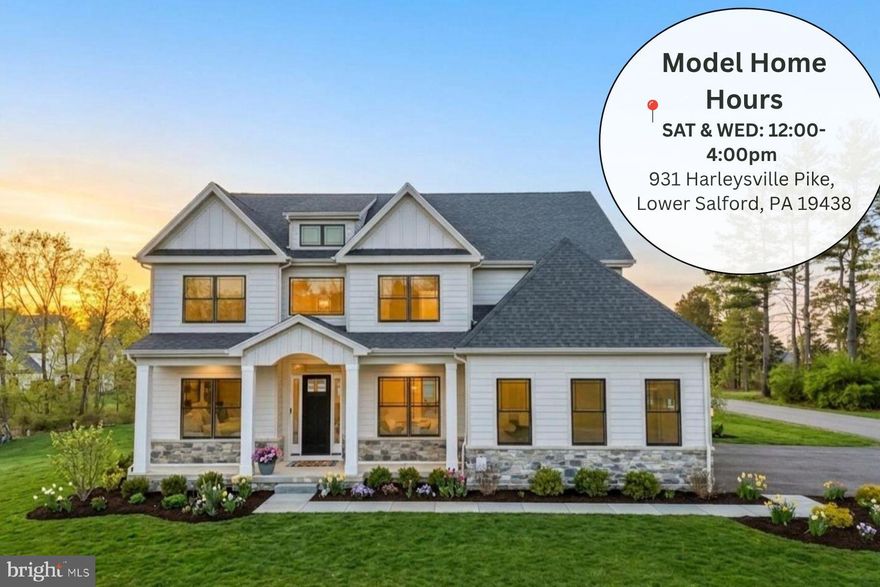 Open House 5/6 & 5/10 12pm-4pm - GPS: 931 Harleysville Pike, Harleysville, PA 19438

MODEL HOME FOR SALE!  QUICK MOVE-IN.  Beautiful 2+ acre, tree-lined lot—the perfect blend of space, privacy, and elegance.

This homesite offers the idyllic backdrop for Eddy Homes’ stunning Bowmore Diamond Floorplan, where timeless design meets modern luxury. Step onto the welcoming front porch and into a grand two-story foyer adorned with 10’ ceilings, gleaming hardwood floors & high-end finishes throughout. The heart of the home features an open-concept layout with a gourmet kitchen, morning room & expansive great room—perfect for everyday living and seamless entertaining. Host formal dinners in the elegant dining room or work from home in style in the private study with custom built-ins.

The luxurious owner’s retreat is a true sanctuary, complete with a sitting room, private balcony, spa-like bath & versatile flex space. Each additional bedroom offers its own en-suite bath and walk-in closet, while the convenient 2nd floor laundry adds ease to everyday life. The finished lower level offers a spacious rec room and ample storage. Outside, enjoy peaceful mornings or lively gatherings on the deck overlooking your expansive backyard.

Located just one mile from charming Skippack Village, enjoy boutique shopping, top-rated dining & vibrant community events. With easy access to major highways, you’re minutes from Collegeville, Blue Bell, and just 30 miles from Center City Philadelphia.

Experience the perfect blend of sophistication, serenity & convenience. Don’t miss this opportunity to own your forever home at Briarwood! Schedule a tour today! 
Quick Delivery Available! 
GPS: 931 Harleysville Pike Lower Salford