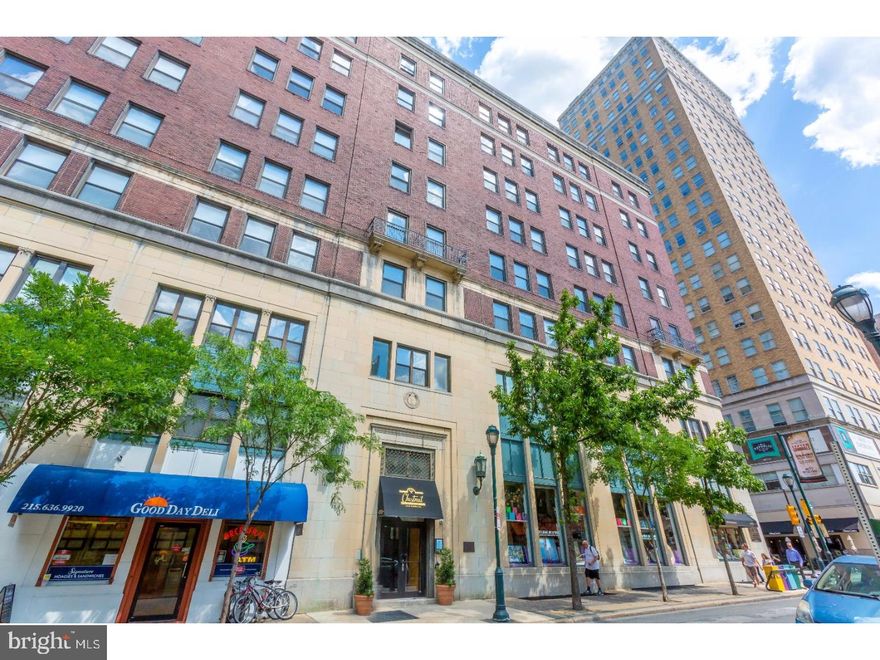 Beautiful & affordable CONTEMPORARY CONDO in Rittenhouse Square! Higher Floor Unit with Incredible Views & plenty of Natural Sunlight. Open Floorplan and High Ceilings. THREE windows in the main area. Granite & Stainless Steel Kitchen with DISHWASHER, Built-In Microwave, Deep Sink, Bartop Island, extra cabinet & counter space, and ceramic tile floor. Hardwood floors in main living area. LARGE BEDROOM & LARGE BATHROOM!!! Central Air & Heat with new heater & blower. Large closets throughout. Solid Wood Doors throughout. NEW ELEVATORS. Impressive Grand Lobby & Facade plus beautiful CONTEMPORARY hallways. Sprinkler System. Within Blocks: Starbucks, New Target, New Wawa, & New CVS. Steps away from Rittenhouse Square. Get easily & quickly to University City, Suburban Station, 30th Street Station, Walnut Street, Market Street, City Hall. Walk to grocery stores, restaurants, cafes, gyms, the Schuylkill River Trail, museums and more. Condo fee includes professional management, cold & hot water, building insurance, trash removal and common area maintenance. Immaculate & Clean-Move Right In!