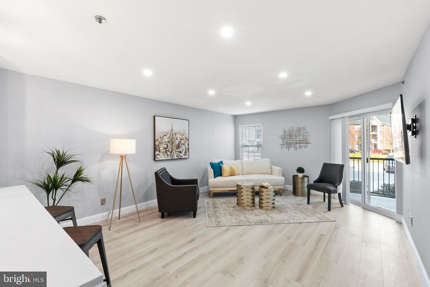 Make this first on your list to see, one of the largest floor plans, rarely available light filled 1st floor condo (no steps!) in Pointe at Park Center. Freshly painted and new flooring installed last summer. The kitchen has a new oversized island that is perfect to eat at and entertain from.  Large bedroom with bathroom and ample walk in closet. Private patio with storage closet that allows for even more natural light to enter this beautiful main floor condo.  One assigned space in front of building with additional visitor parking conveniently steps away and underground parking garage. 
Gated community offers free shuttle to Pentagon City metro on weekdays. Amenities include large pool/hot tub/sauna/24 hour fitness center/tot lot/grilling station and car washing station. Minutes from 395/495/DC/Pentagon. Under 2 miles to Shirlington shopping, retail stores, groceries, restaurants and more. Unbeatable location right off I-395. Easy access to commuter routes, Pentagon city, Crystal city and Washington DC. Minutes to Bradley Shopping Center and Bailey's Crossroads shopping center for all your shopping needs! Close to Harris Teeter, Silver Diner and all of Shirlington's amazing restaurants and shops. Community is social with events gathering neighbors often and very pet friendly.