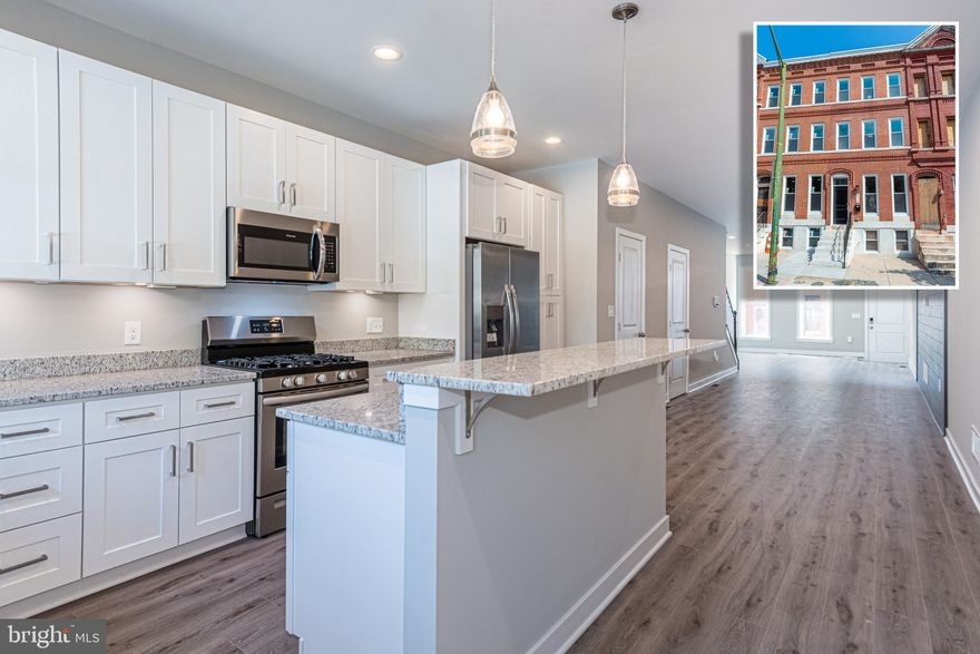 IMMEDIATE DELIVERY!! INTRODUCING UPTON GATEWAY - MAKE HOME OWNERSHIP A REALITY! BRAND NEW LUXURY RENOVATION WITH TONS OF BUYING INCENTIVES THAT MAKE OWNING A HOME MORE AFFORDABLE THAN RENTING! This upgraded renovation features the standard features including 3 finished levels, wood floors throughout the main level and hallways, carpet in bedrooms, kitchens with 42" cabinets, Frigidaire ss appliance package, and granite counters.  Main level with an open floor plan featuring a spacious living room, separate dining area, and kitchen, upper level Primary bedroom suite with full bath and walk-in closet and a 2nd bedroom with a hall bath and bedroom level laundry, 3rd level with 3rd bedroom and a family room, and 2 car off street parking! Upgrades above the standard features include an accent dining room wall, main level half bath, island kitchen, 3rd level full bath, fireplace in the the 3rd level bonus room, rooftop deck, and rough in for a full bath in the basement. Tons of buying incentives including 10K Vacants to Values grant, 25K Live Near You Worship Grant, and a $2,500 lender credit when you use the preferred lender! IMMEDIATE DELIVERY!!