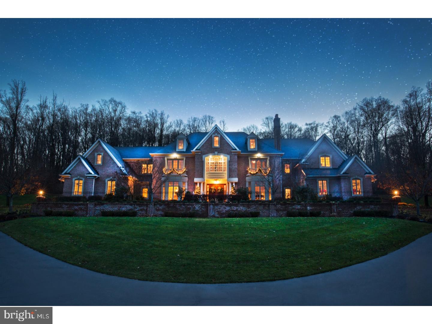 Home for the Holiday's-In prestigious New Hope Pa. The residence sits majestically within an enclave of Custom Manor Homes.The brick and stone manse is a showcase of exquisite design and architectural prowess-spanning over 16000 sq ft of gracious living.The estate is perched on 12.9 acres of dramatic views, pristine landscapes,rolling vistas,and outdoor entertaining venues.From the well appointed entrance, the"HIS"and"HER" driveways,6+garage bays,slate walks,brick terraces,covered veranda,gated secluded pool area and lush gardens the home will delight.Hold your breath as you enter the home and absorb the superior materials gracing every inch.Marvel at the hand carved moldings,the shimmering Schonbek chandeliers,and the brilliant oak floors under your feet.The grand scale of the 20 ft foyer is complimented by the formal rooms,and take a moment and walk around the floating staircase-and revel in the pure grandeur of the home.Entertain in the awe inspiring great room featuring a two story creme marble fireplace flanked in a wall of glass.Stunning views flow through the back of the home where glass dominates the room scapes. The sun splashed kitchen designed by Signature and cabinetry by Wood Mode's custom division boasts a morning room,2 oversized islands,bar area,floor to ceiling curved glass breakfast room,granite counters,a full compliment of commercial grade appliances,two sinks,and a walk in pantry-worthy of mention.The adjoining caterer's kitchen with walk in closets and a sumptuous powder suite leads to "HER" oversized 3 bay garage with 12ft ceilings, built in storage and custom oversized walnut doors.The private study,located on the opposite side of the home, exudes the richness of wood with raised paneling,carved moldings,built in cabinetry,10 ft ceilings and a covered slate veranda wrapped in stone balustrades."HIS" 3 garages are located on this side w/12ft ceilings for use of car lifts and full laundry/golf room.Ascend the floating staircase to the second level-mirrored in perfection with the home.A grand master suite beyond your expectations,Princess suite- bi-level,2 guest suites,nursery,and a 3rd level prince suite.The lower level is astonishing with incomparable amenities for entertaining,full kitchen,bar,gym,au pair suite,bath suite,storage and mechanical rooms. Exquisite in nature, custom in build, a paragon for a luxurious entertaining lifestyle. A once-in-a lifetime opportunity and worth presents itself in the offering of 5 Knowles Creek.