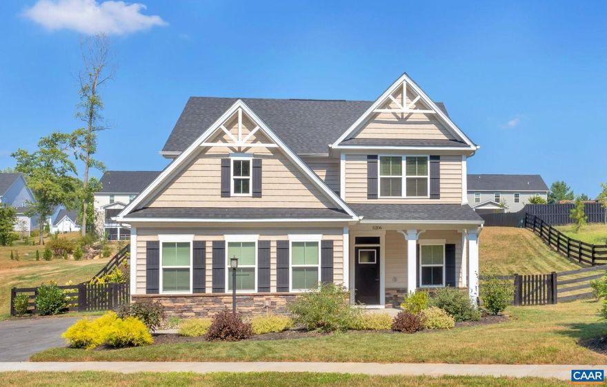 Move in ready home in the Sparrow Hill Subdivision in Crozet! Built in 2019 and the Sparrow Hill Model Home. Step into this beautifully light filled 4 bedroom, 2.5 bath home with a 2 car garage on a 1/2 acre lot! The open concept main level offers a home office space/play room as you walk in, leading into a gourmet kitchen with an oversized island and stainless steel appliances. Enjoy the built in hall tree as you walk down the hallway to the half bath. Kitchen opens up to the spacious family room, and dining area, leading out to the covered custom patio with a fire pit, perfect for entertaining! Amazing mountain views as you walk towards the back of the fully fenced in backyard! Make your way up the hardwood stairs to 3 sizable bedrooms, a full bath, 2nd floor laundry room, and a master bedroom complete with two walk-in closets and spa-like master bathroom.,Granite Counter,White Cabinets,Wood Cabinets