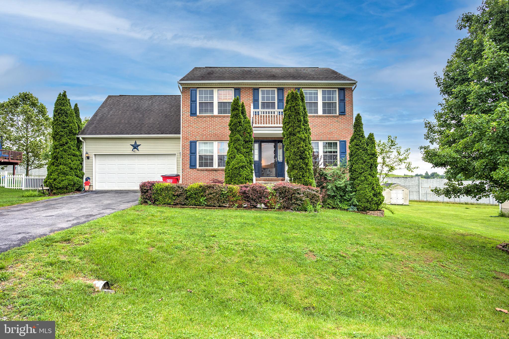 Welcome to this beautiful two-story colonial that checks all the boxes on your wish list! Nestled in a quiet neighborhood with stunning views of the West Virginia mountains, this 3-bedroom, 2.5-bathroom home offers the perfect blend of comfort, convenience, and countryside charm—just minutes from major commuter routes.
The main level features a formal dining room, a versatile formal sitting room (perfect as a home office), and an open-concept kitchen that flows seamlessly into the cozy family room. The kitchen is well-appointed with granite countertops, quality appliances, ample cabinet space, and a large pantry. A powder room and a convenient laundry area complete the main floor.
Upstairs, you'll find three spacious bedrooms, including a lovely owner's suite with a full bathroom, double vanity, walk-in closet, and linen storage. A bright bonus room offers additional flexibility—ideal as a craft space, game room, or second office.
The home also features a partially finished basement currently used as a fan cave, music room, and storage area, offering endless possibilities for customization. Enjoy outdoor living on the private back deck, overlooking a fenced backyard and those peaceful mountain views.
Additional highlights include an oversized two-car garage.Whether you're looking for tranquility or an easy commute, this home has it all.
Schedule your private tour today and imagine the possibilities!