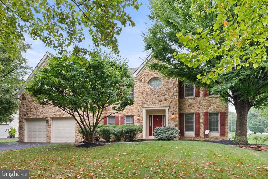 Rare opportunity to own an elegant five bedroom, 3.5 bath, stone front home in sought after, gated community of Blue Bell Country Club. The hardwood floors have been refinished and there is new carpet throughout the home. The first floor features a generously sized dining room, living room, two story family room with a stone fireplace, and kitchen with an additional staircase to the second floor.  Off the family room is a bonus room with built in bookshelves and a window seat.  Sliding glass doors from the kitchen lead to a brick patio with breathtaking views of the 16th hole of the Arnold Palmer designed golf course.  Also, the laundry room is off the kitchen with doorways leading to garage and patio.  Upstairs, bedrooms 1&2 and 3&4 each share Jack and Jill bathrooms with double sinks and linen closets.  The private primary suite has a massive walk-in closet and a large ensuite bathroom with a skylight, soaking tub, and standing shower.  The extended two car garage provides extra storage.  HOA fees cover lawn mowing, leaf and snow removal as well as access to the community pools, playground, tennis/pickleball/basketball courts and community center.