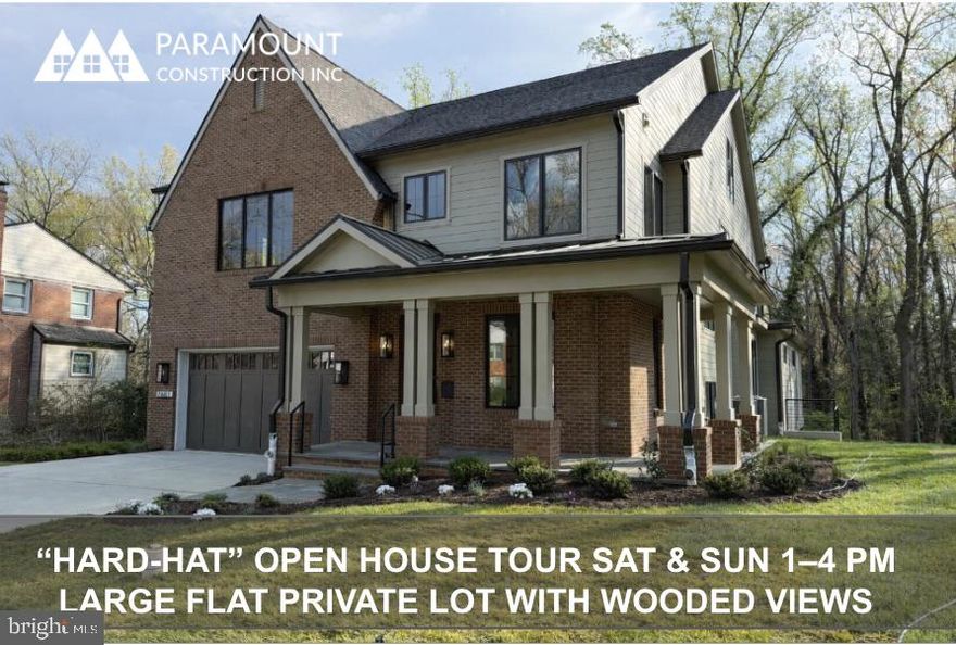 Spring 2026 delivery. The 7,100 SF Cresthaven model was designed specifically for this rare, flat 11,100 SF lot by an award-winning in-house design team, resulting in a home that fits the site and maximizes livability and architectural presence. The home offers 7 bedrooms and 7.5 bathrooms with custom-fabricated kitchen and bath cabinetry, designer finishes and built-ins, and wide-plank white oak flooring throughout. Features include Pella windows and doors, Thermador professional appliances, a first-floor bedroom suite, large screened porch with built-in fireplace, three-zone HVAC, oversized two-car garage, flagstone patio, and classic brick exterior.

Ideally located close to downtown Bethesda and Washington, DC, the home offers easy access to dining, shopping, and top public and private schools, including Landon School and Holton-Arms, as well as the Bethesda Metro. Despite its central location, the property enjoys a private, wooded setting with tranquil views, enhanced by nearly 300 newly planted trees and plantings that create a natural sense of privacy and serenity. Hard-hat tours are available by appointment.