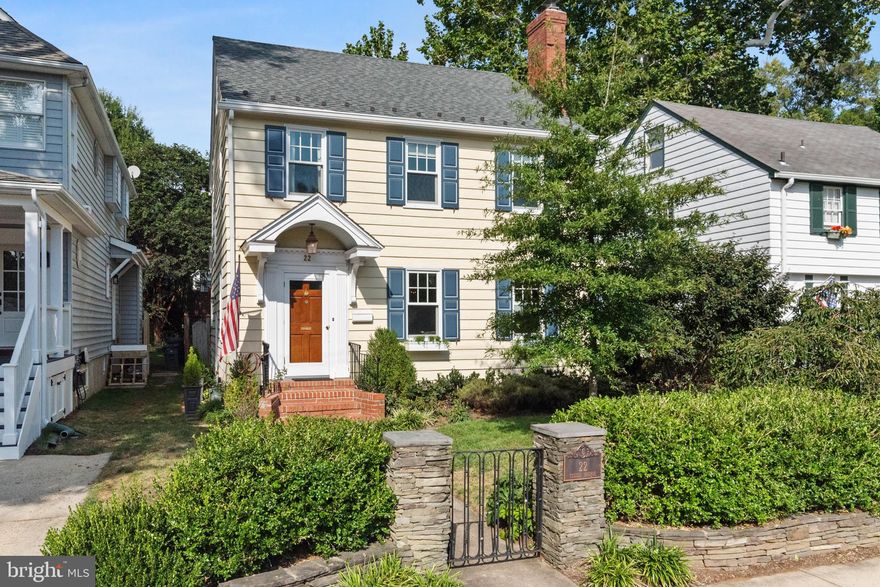 Move right in to this classic and charming Murray Hill colonial built in 1942. Fabulous  2015 addition and renovation included a  family room, kitchen, romantic screened porch, primary suite and bath with balcony as well as new roof, gas furnace, and  gas hot water heater. Third floor attic has been framed and has A/C and heat  which adds an additional 390 sq feet to the 2488 sq. feet on the 1st and 2nd floor.  Can be insulated under current permit.  Hardwood floors, wood doors, and plaster walls in the original house. Custom light fixtures and ceiling fans.  Fabulous side entrance mud room/laundry room has an original  brick wall, and  half bath. It is perfect for unloading groceries and book bags! Unfinished basement is perfect for workshop and extra storage. Driveway for one car. Fabulous walk to town location and just a few blocks to Spa Creek for kayak access.