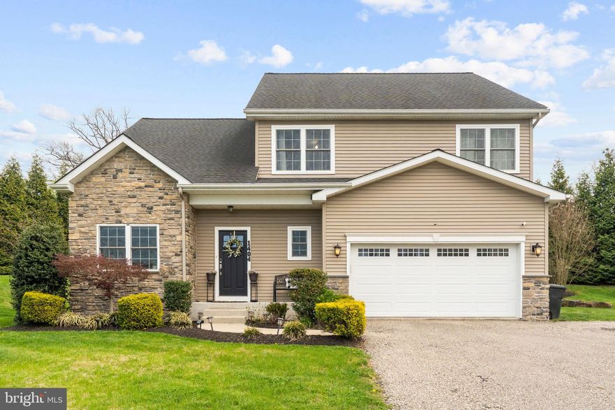 Open House Rescheduled to Sunday 4/19 from 12-2PM! Excellent Opportunity To Purchase Like-New Custom Home On A Beautifully Landscaped Property! Why wait for new construction when at only 12 years young, this tastefully updated home situated on a large, private lot is ready for its next owners to enjoy. Enter the front door and you will immediately notice the open floor plan with hardwood floors running throughout. An office will greet you off the foyer which contains convenient built in shelving. Continue through to the dramatic 2 story living room, which is truly the heart of this home. Vaulted ceilings and a gas fireplace make this a great place to unwind. The living room flows seamlessly into the gourmet kitchen and dining room, making this the perfect home for entertaining! Featuring granite countertops, a center island, glass tile backsplash and stainless steel appliances, you'll have everything you need when preparing your favorite meals. The dining area has enough room for a very large table perfect for family gatherings. Rounding out this level is a powder room, laundry room and an attached 2-car garage. Head up the open staircase to the 2nd level which provides a lovely view over the living room. The spacious main bedroom features a walk-in closet and completely updated ensuite bathroom. There are 2 additional bedrooms, each of ample size, that share an updated hall bath. A 4th "bonus room" can be made into a playroom, a walk-in closet, or used for additional storage. The unfinished basement is in excellent condition and provides tons of potential for storage or a future refinished space. Heading outside, you will find the rear patio is surrounded by mature trees and completely private, making the perfect place to hang out on sunny days! Conveniently located with easy access to the Blue Route, 76 and 276, you will never run out of things to do. Don't wait! Set up your showing today. *Property subject to ongoing legal process. Seller is actively addressing the matter. Transaction subject to standard due diligence.