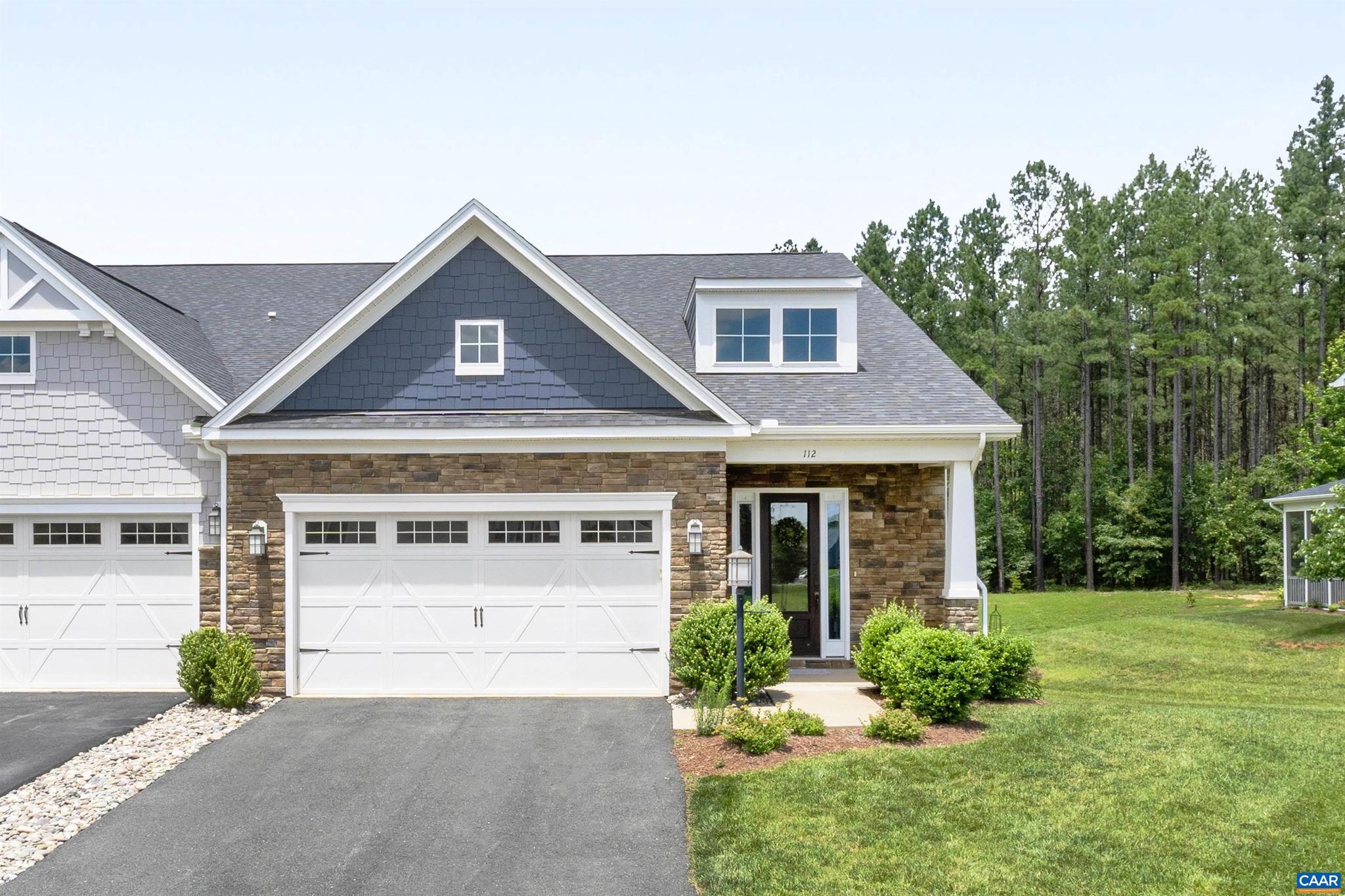 OPEN HOUSE Sunday from 3 to 5 PM! Spacious, 'one level living' villa home in the Spring Creek resort style, amenity filled, gated community is now available! Only 5 years young, this energy efficient home has a first floor primary bedroom and loads of light filled living space: the main level has a beautiful Gourmet Kitchen and extended sunroom area, the second level has an open loft and a huge Rec room is in the basement. Plenty of storage space too! Don't miss the fenced-in back yard which faces conservation trees. The 2-car garage is ready for your EV charger. You'll love the low maintenance living with Hardie plank siding, tankless water heater and the HOA takes care of the lawn maintenance. Among Spring Creek's amenities are a pool, a clubhouse, a restaurant, tennis courts, pickle ball courts, a fitness center, and walking trails. Easy access to I-64, 25 minutes to Cville, & 45 minutes to Shortpump shops. And Firefly Fiber high speed internet is available.,Granite Counter,Maple Cabinets