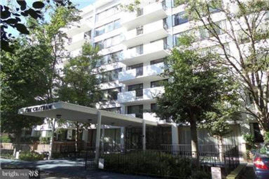 Top floor studio with separate full kitchen at  The Chatham. Secured building. All utilities included. Incredible view, walk in closet. 24/7 front desk. Ample parking.  Offers charming lobby, swimming pool, exercise room,  tennis courts, convenient laundry and game room.  Short walk to the Foreign Service Institute. Metro bus in front.  Managed property, Pets case by case. $50.00 app fee.