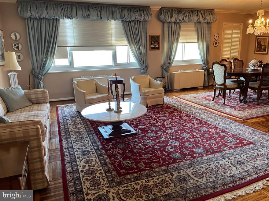 PRICED TO SELL!  This wonderful property has been lovingly cared for by prior owners and is ready for the next owner to make it their own! 2nd Bedroom is currently being used as a den/office with built-ins but can easily be converted back to original.  Beautiful hardwood floors, Primary Bedroom  with ensuite bath w/shower and hall bath with tub/shower. This unit includes a door from the hallway directly into Kitchen as well as a main entrance door into Foyer.  Luxury Living in this full service coop building with front desk, doorman and several elevators. Monthly fee includes taxes, heat, AC, water and more! CASH ONLY BUILDING.  Estate Sale!