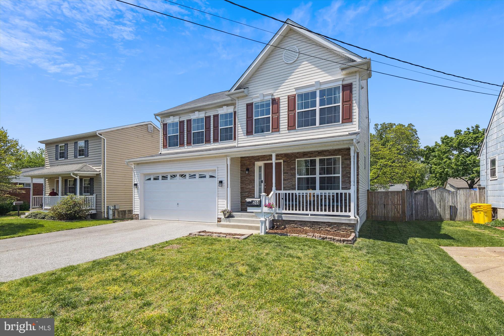 ***PRICE IMPROVEMENT! Nestled in the charming Riviera Beach community, this stunning Colonial-style home, built in 2017, offers a perfect blend of modern comfort and timeless elegance. With 3,174 sq. ft. of thoughtfully designed living space, this residence features four spacious bedrooms and two and a half baths, ensuring ample room for relaxation and entertaining. Step inside to discover an inviting open floor plan adorned with beautiful hardwood and plush carpet flooring. The gourmet kitchen is a chef's dream, complete with beautiful countertops and updated backsplash (2025), stainless steel appliances, and a generous island, perfect for casual dining or meal prep. The adjoining dining area and cozy living space, highlighted by a warm fireplace, create an ideal setting for gatherings. Main level also has a separate office space. Retreat to the primary suite, featuring a luxurious soaking tub and a walk-in closet, providing a serene escape at the end of the day. Basement was finished in 2020 with added storage and work out space. **Rough in for a basement bathroom is present**. Additional highlights include recessed lighting, ceiling fans, and a convenient laundry area with front-loading appliances. Outside, enjoy the tranquility of your private patio and pergola (installed 2023), and surrounded professionally fenced and landscaped backyard, perfect for outdoor relaxation or play. Other updates include Gutter Guards (2020) French Drain system (2023) Back Stairs (2023) Repainted basement and Front door/shutters (2025) New Microwave (2024) Range (2023) Refrigerator (2023) and whole house pressure washed (2025). Located just blocks from the Patapsco River and Stoney Creek, this home offers easy access to water activities and scenic views, making it a perfect haven for nature lovers. Community access to the Patapsco river is just at the end of the street! Community offers walking trail and boat dock (use of boat dock requires enrollment in *voluntary* HOA). Shopping is close by with warehouse stores like Costco only 10 minutes away. Experience the warmth and comfort of this exceptional property, where every detail has been crafted for your enjoyment.