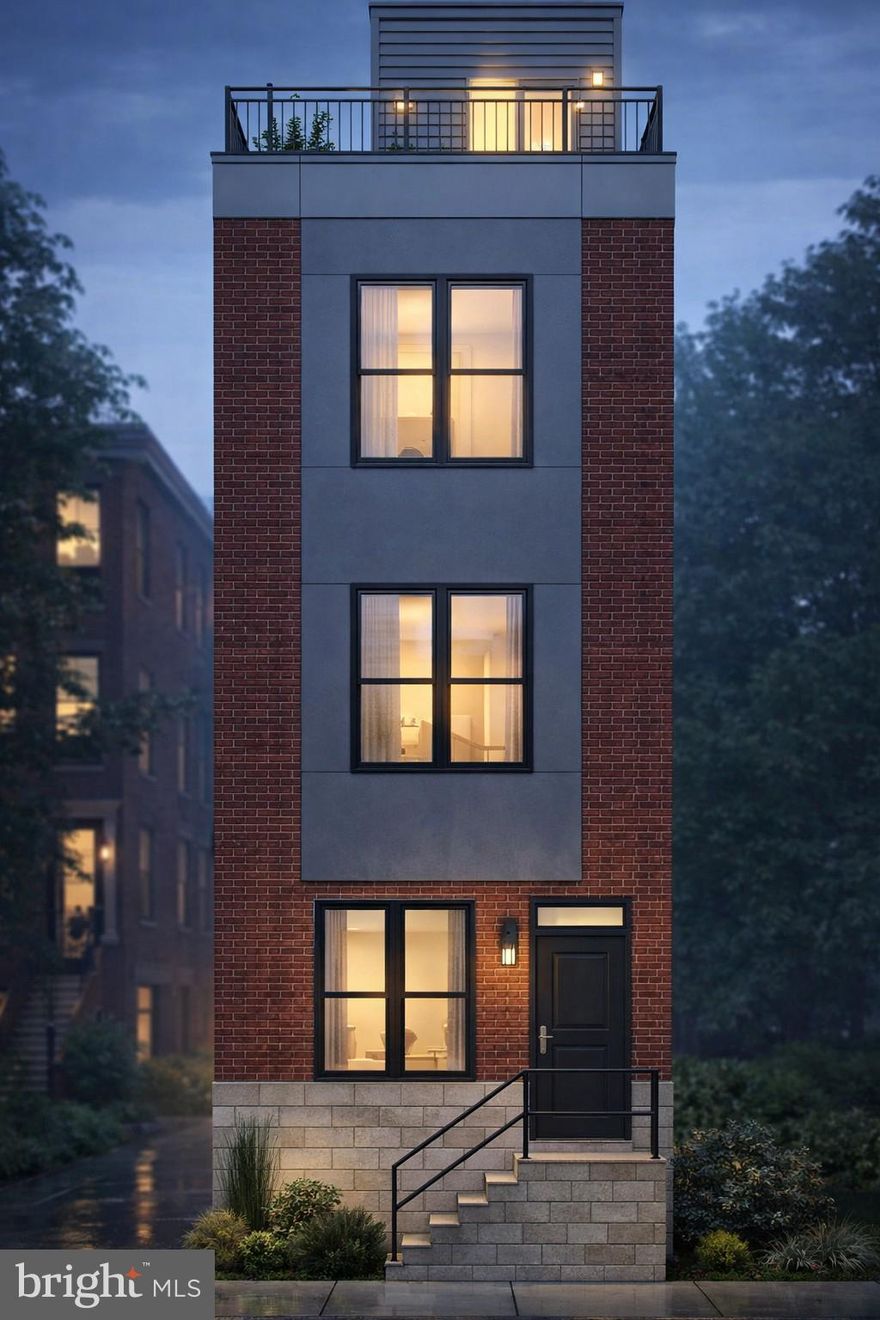 Welcome to 1805 E Oakdale, a beautifully crafted 4-bedroom, 3-bathroom new construction home located just minutes from the heart of Fishtown’s vibrant dining, shopping, and nightlife scene. Designed with high-end finishes throughout, this home features a bright and spacious living room with a built-in fireplace. The open concept space flows seamlessly into a modern kitchen featuring two-tone cabinetry and stainless steel appliances, perfect for everyday living and entertaining. The second floor offers two well-sized bedrooms with custom built-in closets and a shared full bathroom, while the top-floor primary suite serves as a private retreat with a spa-like bathroom covered in porcelain tile, showcasing a European-style wet bath with a soaking tub and glass enclosure, along with a double vanity and ample storage, plus a custom-built closet. Enjoy incredible Center City views from the private roof deck, complete with a convenient indoor wet bar featuring a beverage center, sink, and cabinetry for effortless entertaining. The fully finished basement adds even more versatility with a fourth bedroom, full bathroom, and flexible space ideal for a home office, gym, or media room. With a 10-year tax abatement and thoughtful design throughout, this home offers the perfect blend of luxury, comfort, and location - schedule your private tour today.