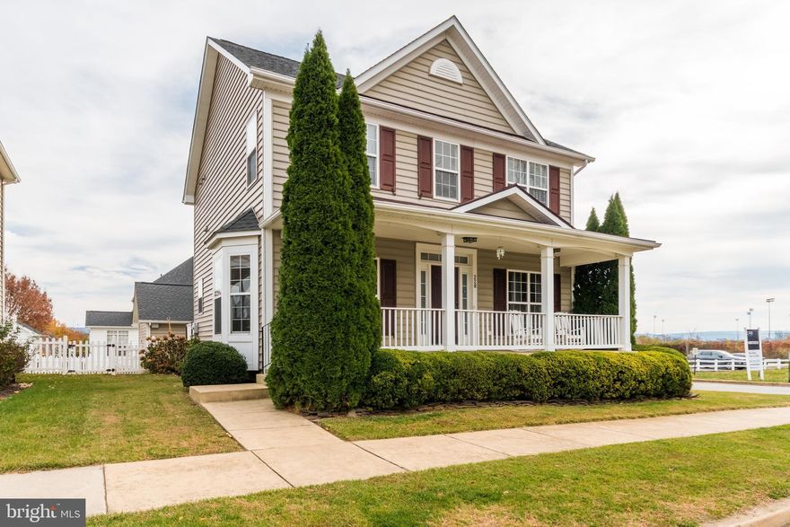 This three bedroom, 3.5 bathroom Colonial is fully finished and stunning - enriched with character inside and out.  Set on a corner lot in the beautiful Huntfield neighborhood of historic Charles Town, the home features beautiful architectural features, rear entry detached garage, and a fenced back yard with mature landscaping and gardening options.  Greeted at the front door by a flexible library space and a cozy dining room with hardwood floors flowing up the open staircase and into the adjoining living room, natural light pours into each of the spaces through oversized windows on all sides.  Upgrades are abundant throughout - 48" cabinetry and soapstone countertops, stainless steel appliance package and eat-in kitchen, and a propane fireplace are all found on the main living floor.  The upstairs flooring was all replaced with new hardwood and is bright and airy - with ceiling fans in each bedroom and a dedicated laundry room.  The primary bedroom suite features separate closets, dual vanity, a large soaking tub, and a separate tile shower.  The fully finished basement consists of a large rec room that offers a secondary gathering space, plus ample space for an office or workshop, plus a gym - all sharing access to a very nice full bathroom.  Still looking for more?  The main HVAC system was replaced to a new high efficiency electric heat pump and both the roof and siding were replaced in 2018.  The community is pet friendly with sidewalks and a large park; it's nearby shops and markets, plus it's a popular commuter neighborhood into the DMV metropolitan areas.