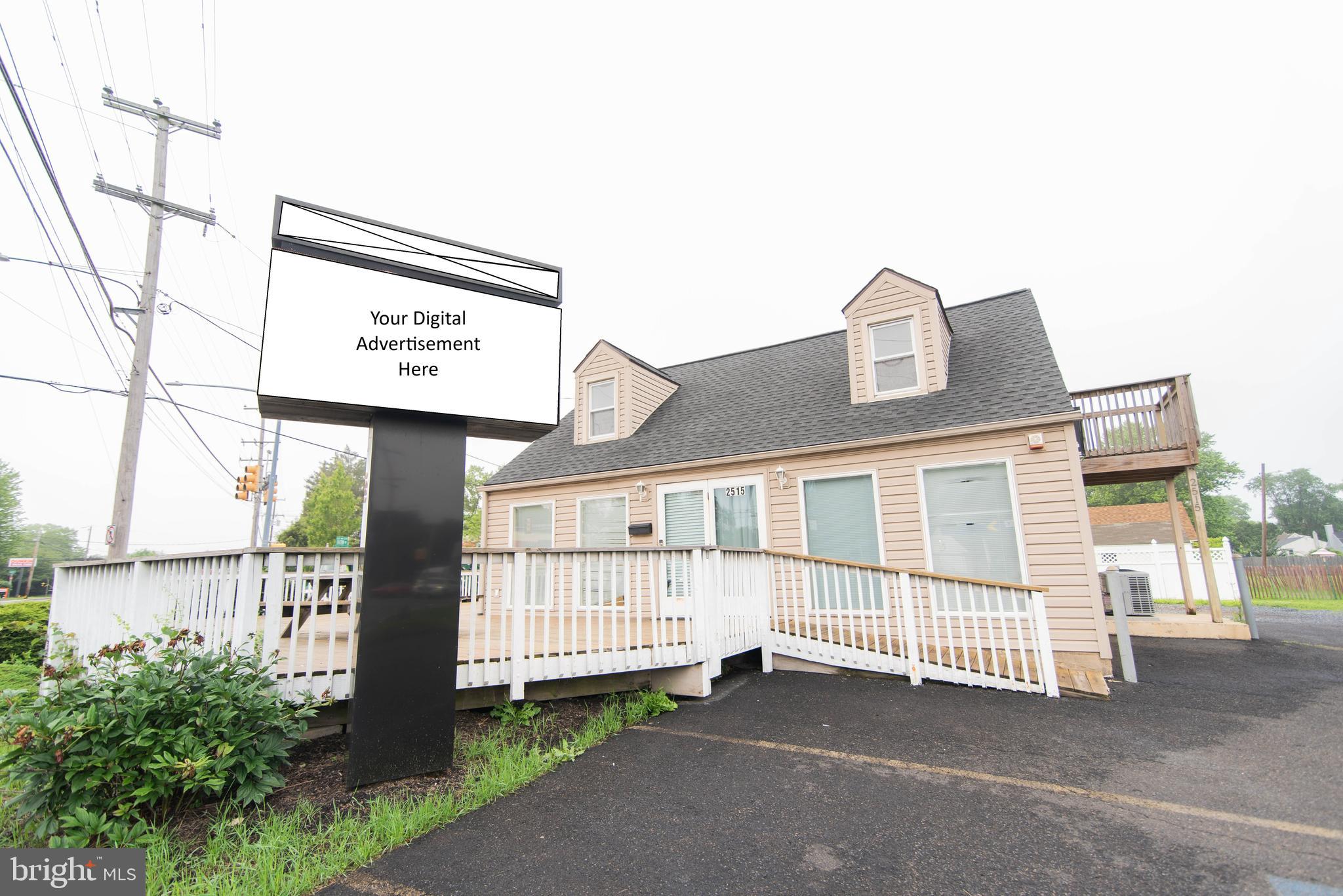 Highly Visible Mixed-Use property with a digital marketing sign along the busy Rt 611 Turnpike corridor.
This is a perfect Retail - Commercial property for any business looking for massive exposure with modern digital scrolling signage. There is also a large outdoor display space in the front of the building facing Rt 611. The Buildng has been upgraded and well maintained. Property located under 1 mile from the Willow Grove Turnpike Entrance.