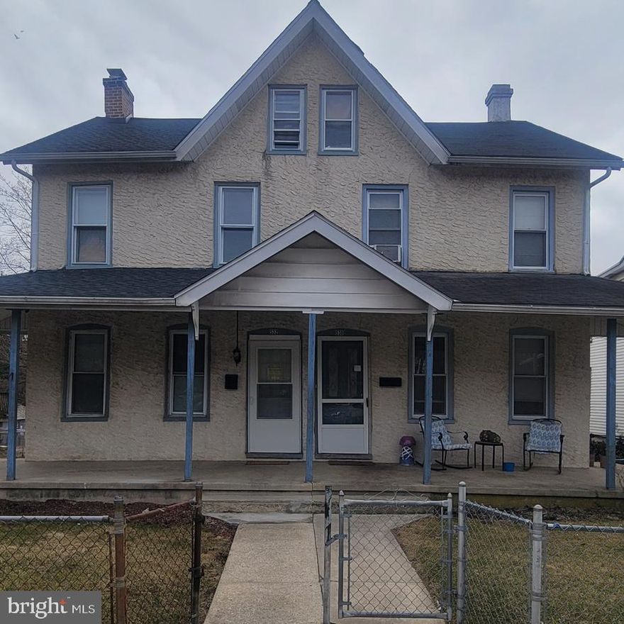 This four bedroom 1,1/2  bath 1900's twin has been updated and is ready for you to make it your own. Situated in a quit part of town with open space across, owned by Amtrak mostly empty but used for unused vehicles. There is an updated kitchen, an updated bathroom on 2nd floor with a shower /bathtub as well as an updated powder room on the main floor. All updated flooring. Enjoy the convenience of economic gas heat Spacious laundry room is in the basement. With ample space and move in ready condition, this home is a great opportunity for a first-time buyer who is interested in being close to the bus route and very important, soon near to be the new train station suppose to be ready in the fall. Seller is open to make more improvements, especially outside to buyers wishes, in adding cost to list price. Next door resistants are long time owner. Build equity instead of renting. Seller will provide a Home Warranty with HSA at Settlement.