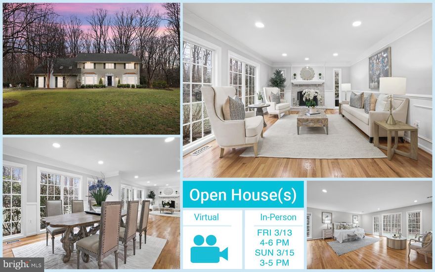 OPEN FRI 3/13 4-6 PM & SUN 3/15 3-5 PM! Welcome to your dream home in the peaceful community of Forest Lake Estates in the heart of Great Falls, surrounded by nature and mature trees. Nestled on two private acres, this beautifully renovated 5-bedroom, 3.5-bath, three-level colonial is located in the highly sought-after Langley High School district and offers the perfect blend of luxury, comfort, and convenience.
The home showcases a bright and expansive floor plan with newly refinished hardwood floors throughout the main and upper levels, elegant crown molding, recessed lighting, and abundant windows that fill the home with natural light.
Culinary enthusiasts will love the gourmet kitchen, fully renovated in 2024, featuring abundant white cabinetry, marble countertops, a subway tile backsplash, stainless steel appliances, and a charming breakfast area with a picturesque bay window. Step down to the inviting family room with a cozy wood-burning fireplace, vaulted ceiling, skylights, and convenient access to the garage.
The formal dining room exudes elegance with crown molding, chair railing, recessed lighting, and a large window, while the formal living room features French doors, access to the backyard, and a second wood-burning fireplace, creating an ideal setting for entertaining or relaxing.
The upper level features five generously sized bedrooms, including a spacious primary suite with a walk-in closet, floor-to-ceiling windows, and a luxurious en-suite bath renovated in 2022, complete with a soaking tub, dual-sink vanity, and separate shower. Two additional bathrooms, both renovated in 2023 and featuring dual-sink vanities, provide comfort and convenience for family and guests.
The lower level offers additional living space with a large recreation room featuring a fireplace, a bonus room ideal for a home office or exercise room with new flooring, and ample storage/utility space.
Outdoor living is equally inviting with a fenced backyard and patio, perfect for relaxing or entertaining. A two-car side-load garage and a deep driveway installed in 2020 provide ample parking.
Additional updates include bay windows in the office (2020/2021), Trane heat pump and air handler (2020), new water heater (2024), Carrier heat pump (2024), and fence (2019).
Enjoy easy access to abundant shopping, dining, and entertainment at Reston Town Center, Tysons Corner, and Dulles Town Center. Just minutes away is Great Falls Village Center, home to the public library, locally owned shops, popular restaurants, and beloved community events such as Concerts on the Green, the Fourth of July celebration, the Farmers Market, Halloween festivities, and the annual tree lighting.
Nature and culture lovers will appreciate nearby Wolf Trap National Park for the Performing Arts and Meadowlark Botanical Gardens. For commuters, this location offers convenient access to the Silver Line Metro, Route 7, I-495, the Dulles Toll Road, Route 123, and I-66.