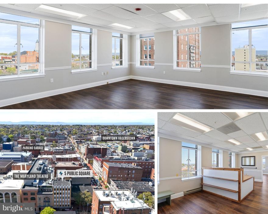 Located in the heart of Downtown Hagerstown on the Square, this multi-office suite in the Professional Arts Building offers a prime location for businesses seeking a professional setting with convenience and visibility. This spacious suite features multiple private offices, a private restroom, and access to a secure, elevator-served building. Surrounded by restaurants, shops, banks, the courthouse, City Hall, and just blocks from the new Meritus Park baseball stadium, it’s an ideal space for any business looking to establish or expand in the city center. Available for immediate occupancy.