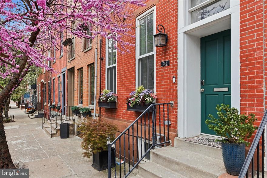 Welcome to 752 S. 15th Street, a spacious and light-filled 3 bedroom, 2.5 bath home in the heart of Graduate Hospital offering over 2,700 square feet of living space and an impressive Walk Score of 97, placing groceries, restaurants, and everyday conveniences just steps from your door. This extra-wide home features charming brick curb appeal with flower boxes and a bright, open interior. Inside, soaring 12-foot ceilings, 23 windows on three sides, and an open floor plan create a sun-filled main living space. The generous living and dining area includes a cozy gas fireplace and plenty of room for entertaining or everyday living. The home has also been updated with Lutron Caseta smart switches, allowing convenient smart lighting control throughout. The kitchen is both stylish and functional with white cabinetry, granite countertops, stainless steel appliances, tile flooring, free standing island and a classic tile backsplash, along with a walk-in pantry for excellent storage. A powder room completes the main level. Just beyond the kitchen, the private rear garden spans more than 400 square feet, providing a rare city outdoor space ideal for grilling, gardening, and entertaining. The second floor offers two spacious bedrooms that share a large full bathroom with a double vanity. A full-size washer and dryer are conveniently located in the hall closet on this level.
The entire third floor is dedicated to the expansive primary suite, offering over 1,000 square feet of private space. This level includes flexible space perfect for a home office, workout area, or sitting room, along with a separate dressing area and generous closets. The ensuite bathroom features dual vanities, a jacuzzi tub, separate shower, and a private toilet room. Located in one of Philadelphia’s most vibrant neighborhoods, you are just a short walk to Giant, Sprouts Farmers Market, and Target, along with countless restaurants, cafés, parks, and convenient public transportation. This beautifully maintained home combines rare square footage, abundant natural light, smart home upgrades, and an unbeatable Graduate Hospital location.