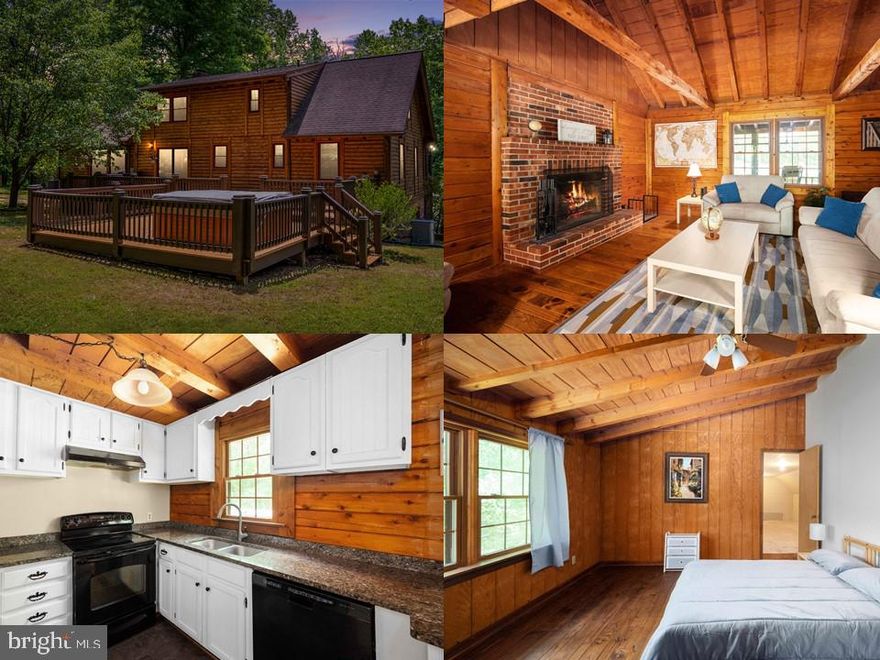 This can now be YOURS! This beautiful log cabin was featured on HGTV log cabin addition in 2016.  This stunning log cabin boasts 2,085 Sq ft of living space and features 4 bedrooms, 2.5 baths, and sits on 3.7 acres!!! Main level boasts a living room, dining room, kitchen with granite counters, 2 story family room with a beautiful large wood burning fireplace. Walk out onto your screened in front porch and relax within nature! Directly off the kitchen you can walk onto your oversized deck that would be great for all your entertaining needs!! Upstairs features 2 large bedrooms, a full bathroom and a bonus room that is drywalled which is great for all your extra storage needs.  The basement can be multi-functional and used for different needs. It also benefits from a walkout sliding glass door! Location is amazing!! Only 10 minutes to the VRE Station, 20 minutes to downtown Fredericksburg and 40 minutes to downtown Richmond! Don’t miss out on this stunning home/property!! Will not last long!