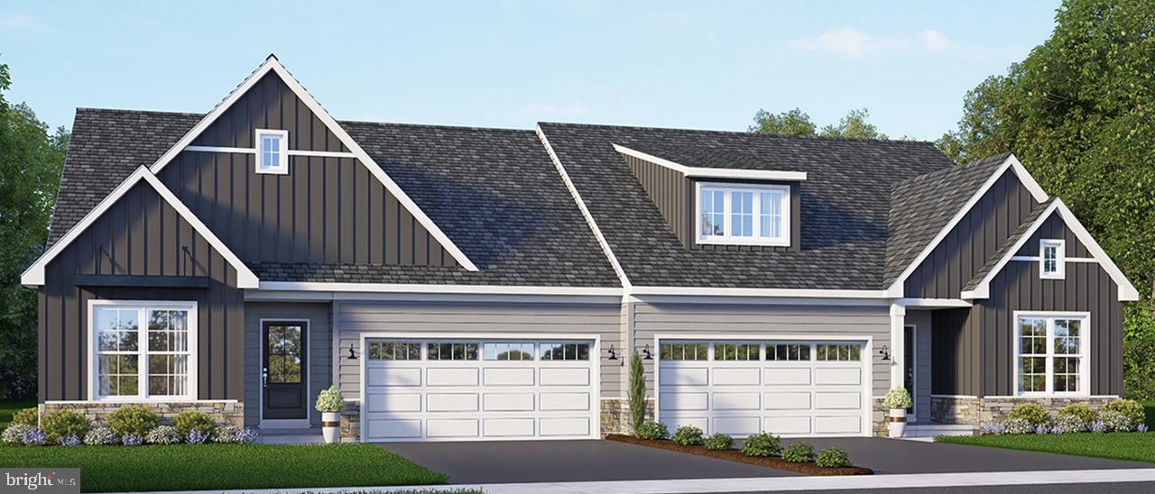 UNDER CONSTRUCTION – MOVE-IN EARLY FALL! This brand-new luxury duplex at Edgemont Preserve epitomizes sophisticated one-floor living, seamlessly blending modern design with timeless comfort. Step into an expansive open-concept layout where the kitchen flows effortlessly into the spacious family room featuring a cozy gas fireplace, creating an ideal setting for both entertaining and everyday living. The kitchen is a true centerpiece, featuring sleek stainless-steel appliances, elegant quartz countertops, and a large island perfect for casual dining or social gatherings. Throughout the home, durable vinyl plank flooring adds a touch of contemporary style and easy maintenance.
The thoughtfully designed floor plan features nine-foot ceilings, two generously sized bedrooms, and two full bathrooms. The secluded owner’s suite offers a serene retreat, complete with a dual-sink vanity, a expansive closet, and ensuite bath. Enhancing the home’s versatility, the second floor provides ample storage space. The attached two-car garage adds convenience and functionality.
Located in Annville, PA within the Palmyra Area School District, Edgemont Preserve offers a charming small-town setting with unparalleled access to leisure, recreation, and everyday conveniences. Just minutes from the area's best dining, shopping, and premier attractions—including Hersheypark, the Giant Center, Mt. Gretna Lake, and several renowned golf courses—this exceptional community places you close to Hershey, Lebanon, and Harrisburg, with convenient access to Routes 422 and 322. Built by Landmark Homes, embrace the perfect harmony of luxury, comfort, and location in your new home at Edgemont Preserve. Contact the Community Sales Manager today and discover everything Edgemont Preserve has to offer.