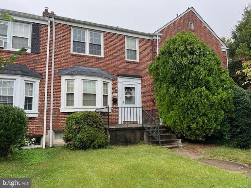 Welcome to this 3BR- 1.5 BATH  Brick THS-Nice Level Front Yard-Front Porch-New Windows  2015-Slate Roof Tune-up Nov 2023-Washer & Newer Dryer- Pull Down Stairs to Attic -Gas FHA Heat & Central Air - Gas Hot Water Heater-Rear Deck & Fenced Level Rear Yard-Great Potential to Add a Parallel Parking Space at Back of House-This House Needs Renovations is Being Sold Strictly AS-IS-Home has a Ground Rent